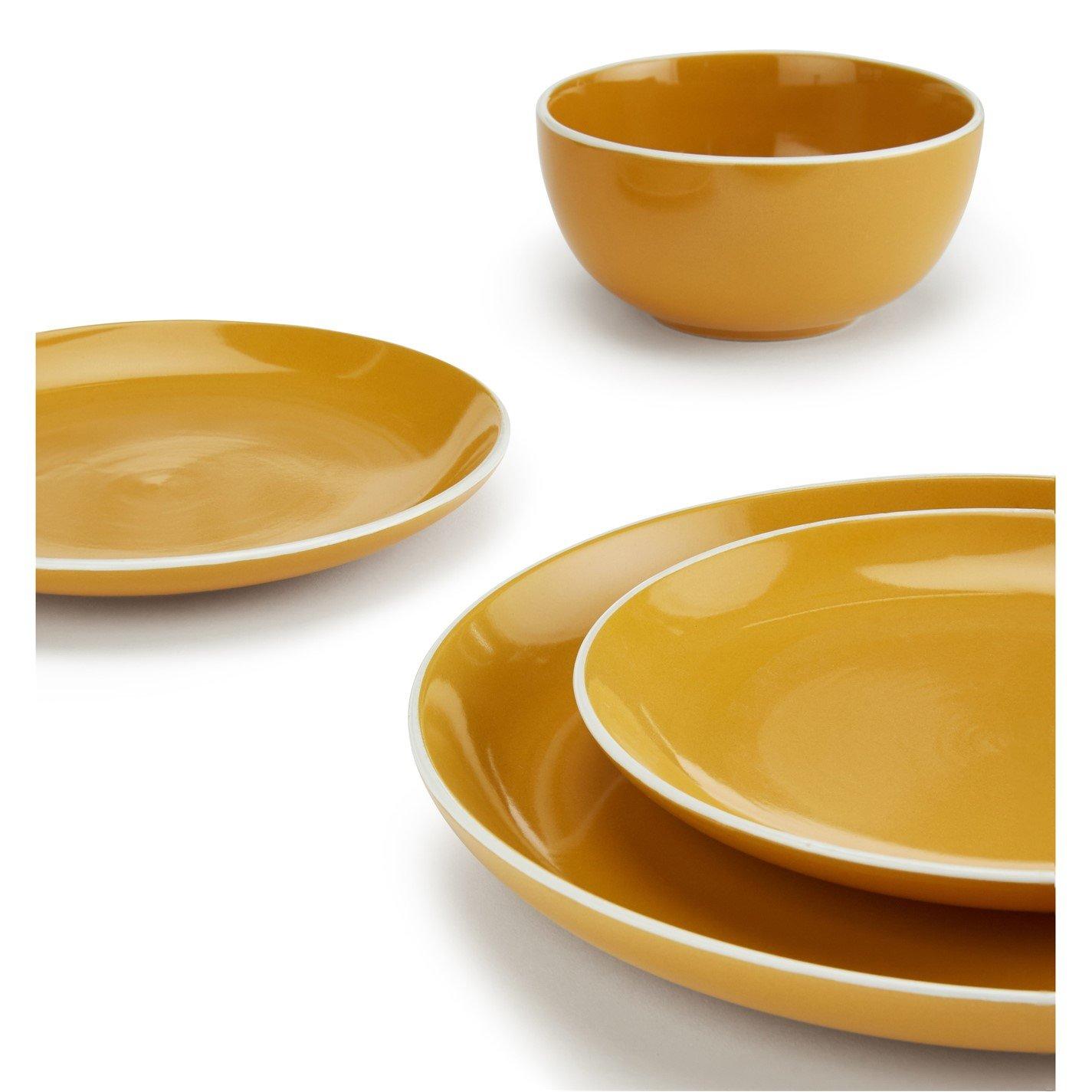 Yellow - Waterside - 12pc Saffron Yellow Dinner Set - 3
