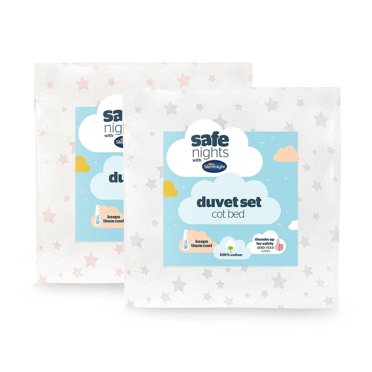 Safe Nights Cot Bed Duvet Cover Set - 2 Pack