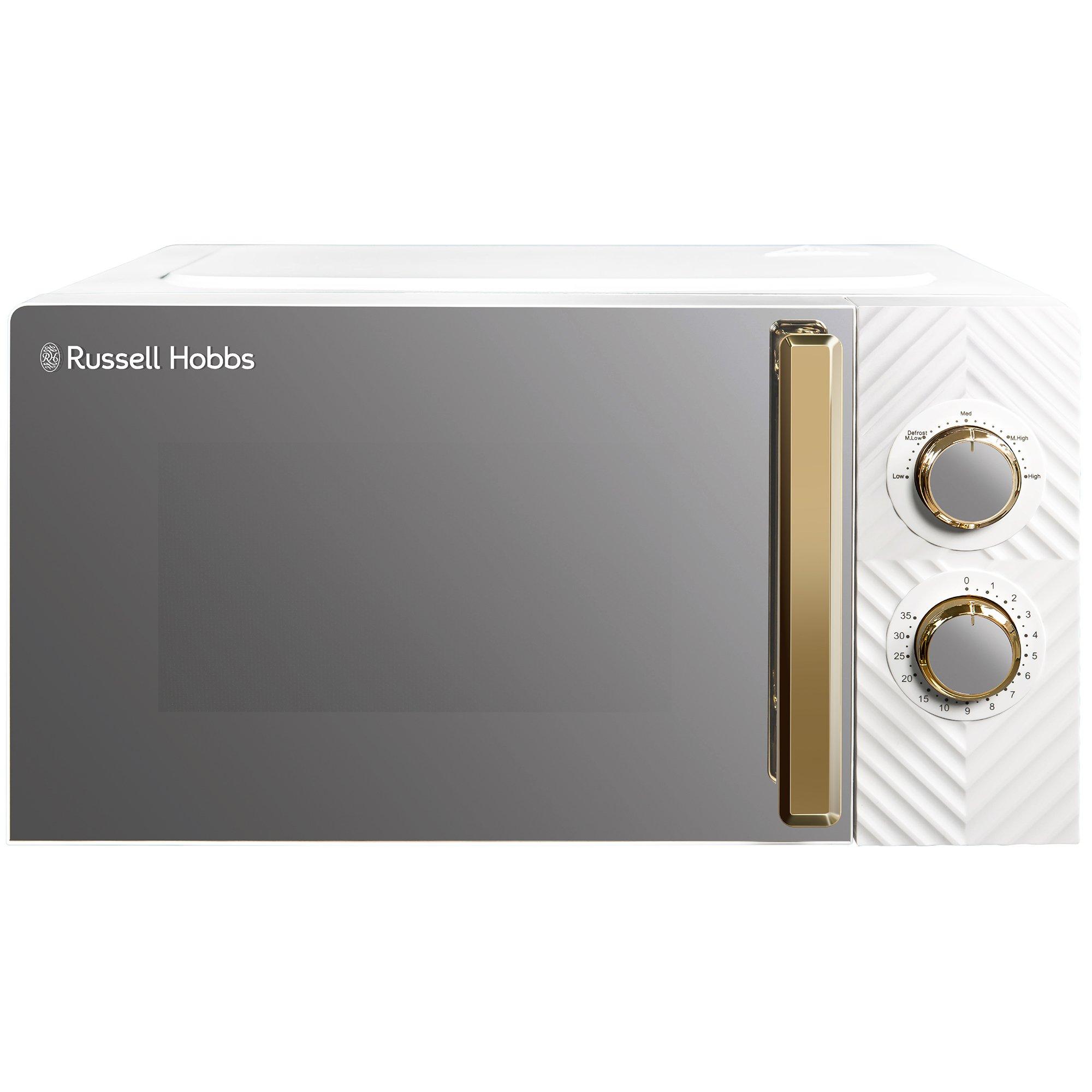 Russell Hobbs Groove Rhmm723 Compact Solo Microwave - White & Gold, White,Gold - Image 8
