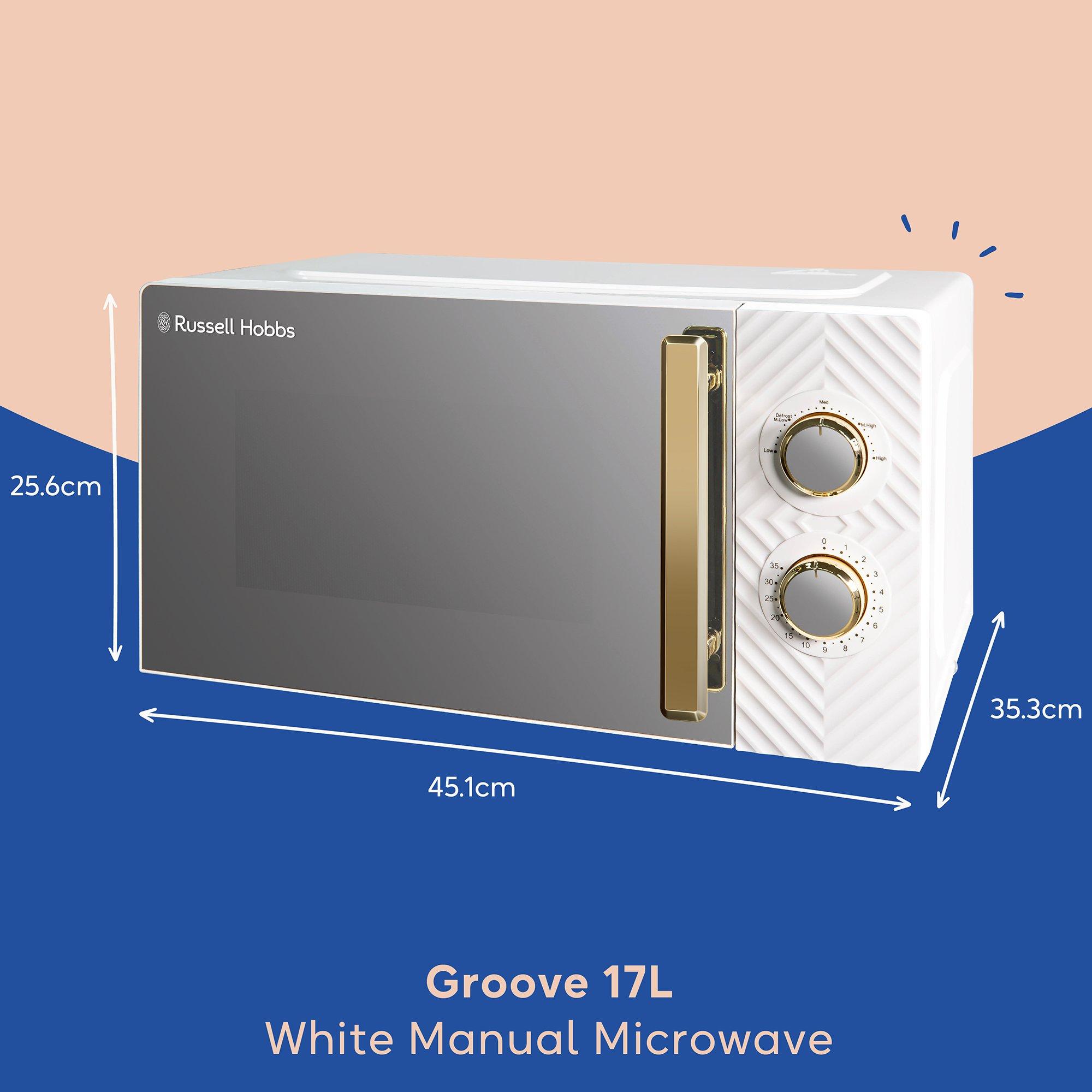 White - Russell Hobbs - RHMM723 17L Manual Groove Microwave - 2