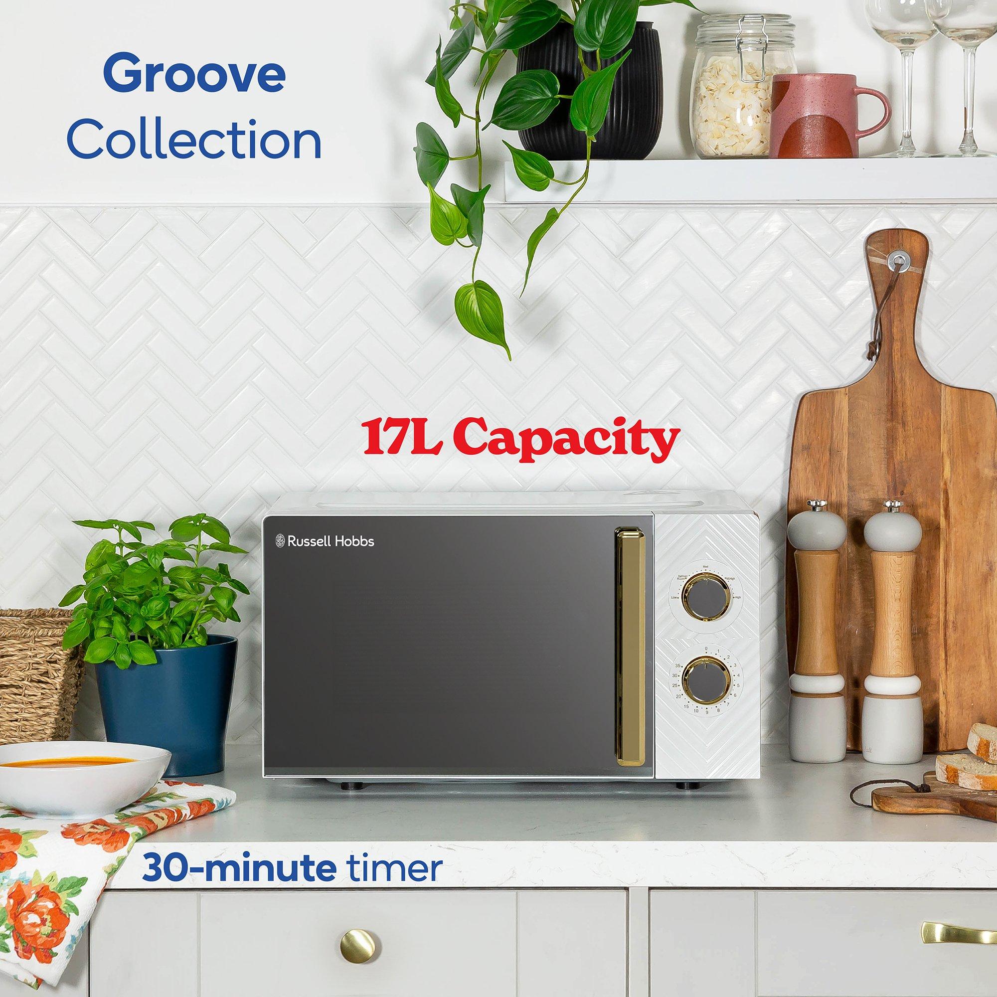 White - Russell Hobbs - RHMM723 17L Manual Groove Microwave - 3
