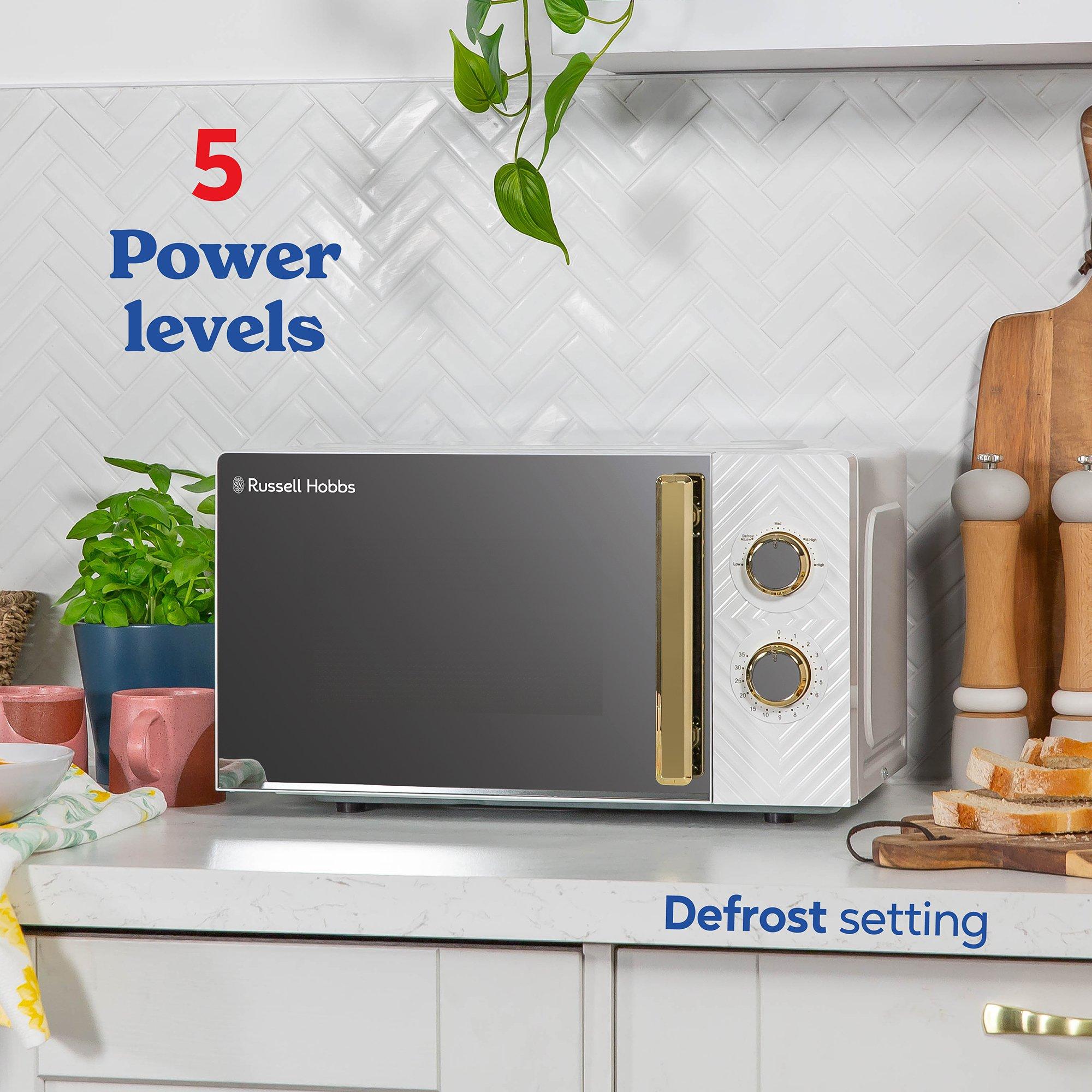 White - Russell Hobbs - RHMM723 17L Manual Groove Microwave - 4