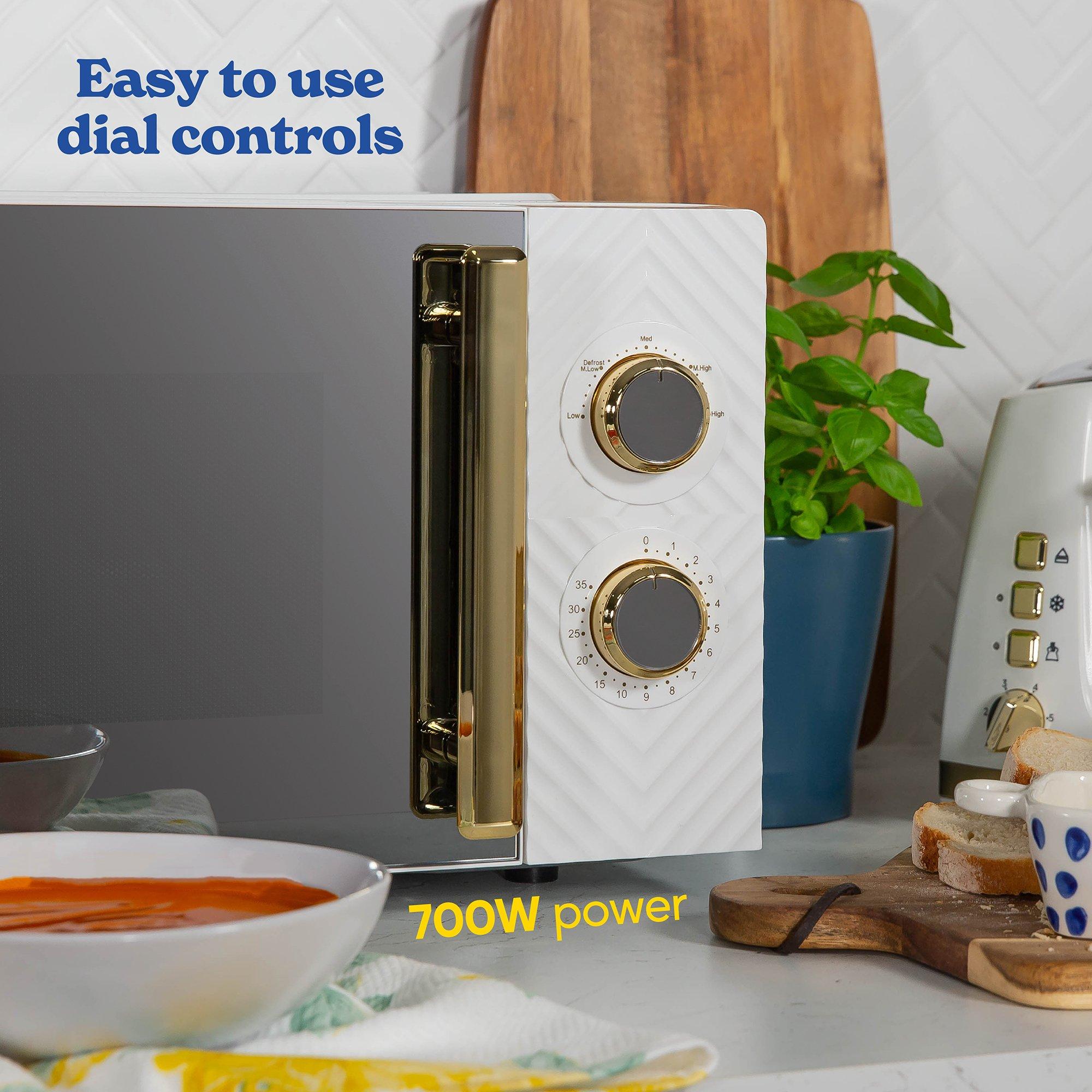 White - Russell Hobbs - RHMM723 17L Manual Groove Microwave - 5