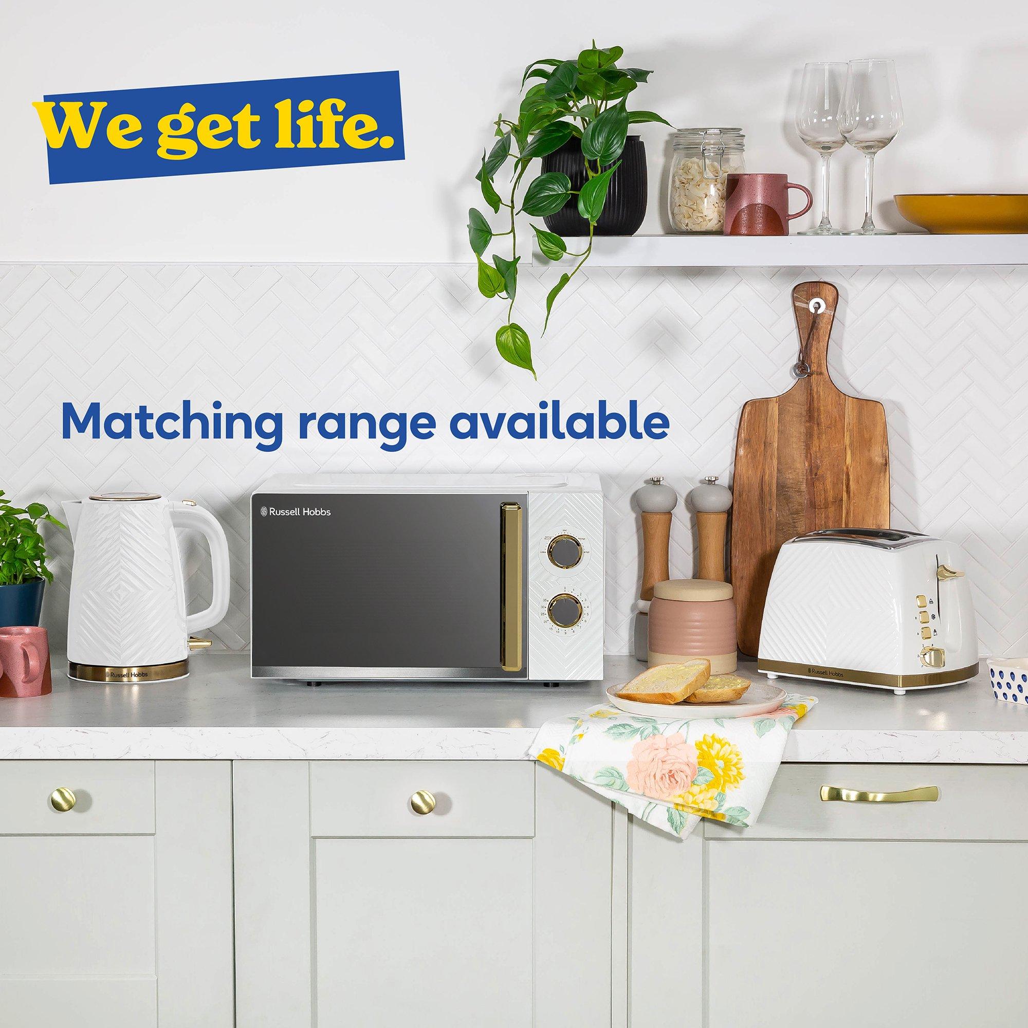 White - Russell Hobbs - RHMM723 17L Manual Groove Microwave - 7