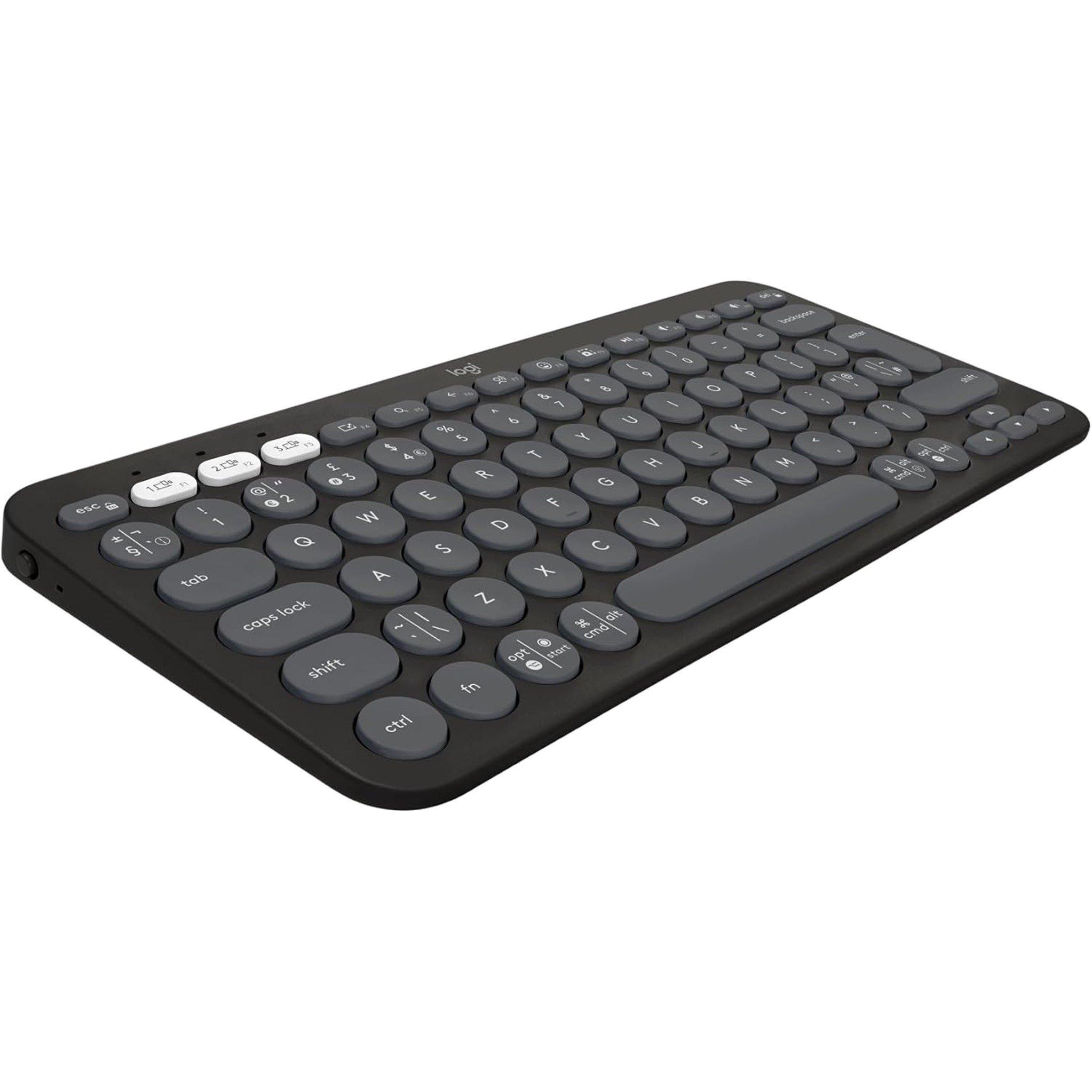 Black - Logitech - Pebble Keys 2 K380s Keyboard- Black - 1
