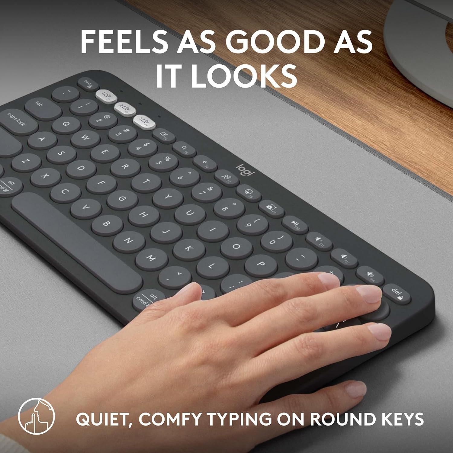 Black - Logitech - Pebble Keys 2 K380s Keyboard- Black - 5