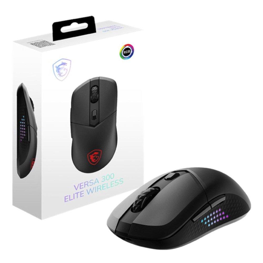 Zwart - MSI - Versa 300 Elite Wireless Gaming Mouse - Black - 4