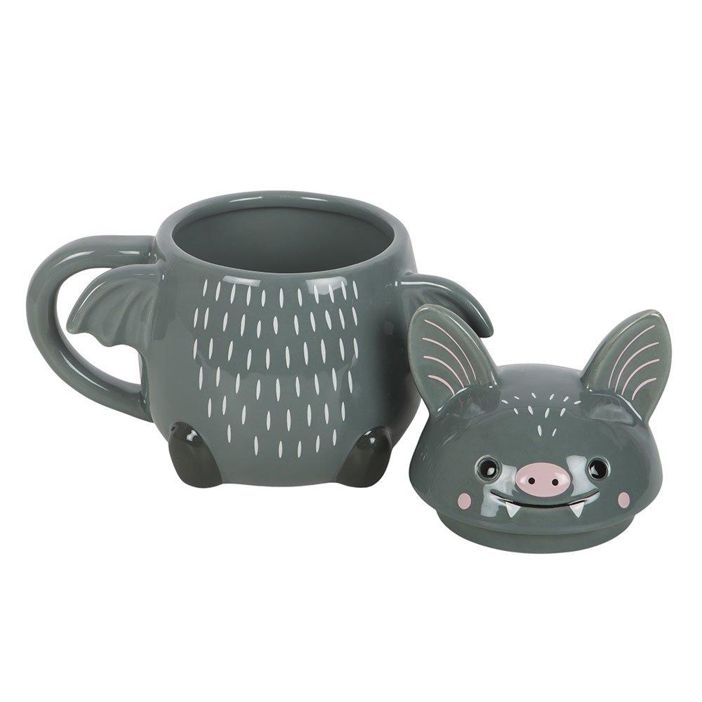 White - Something Different - Cute Bat Lidded Mug - 5