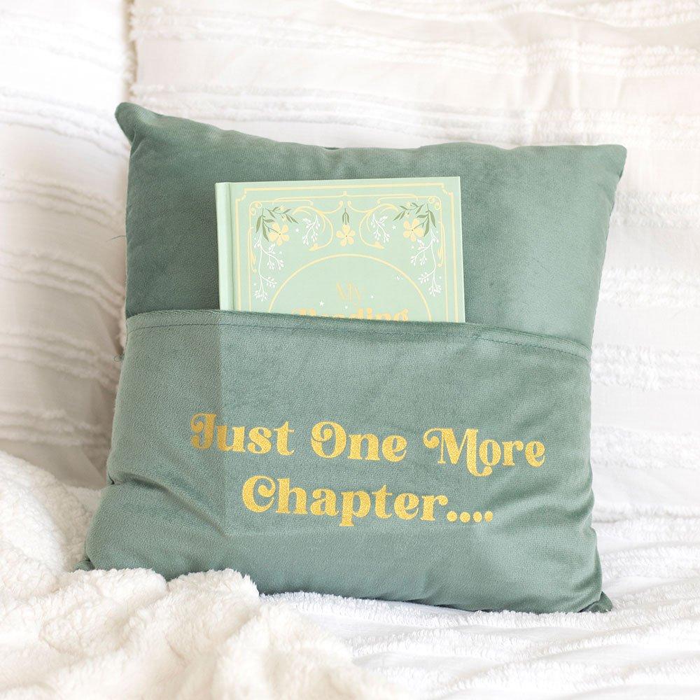Green - Something Different - Just One More Chapter Cushion with Book Pocket - 1