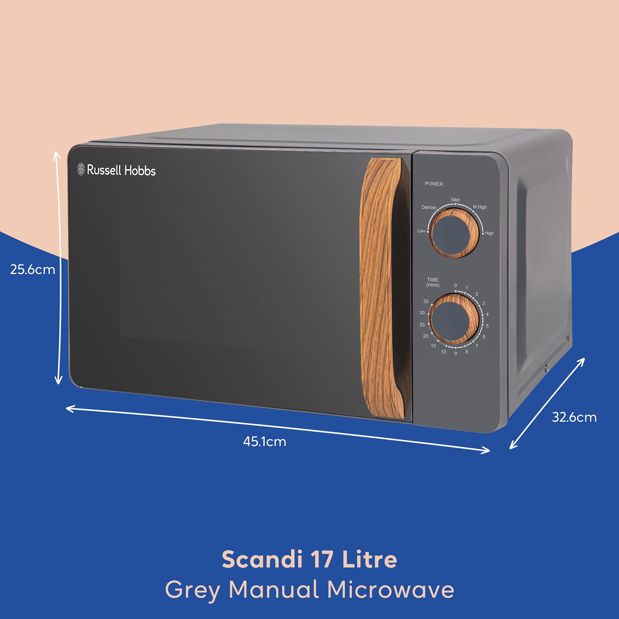 Grey - Russell Hobbs - Russell Hobbs RHMM713G-N Compact Manual Microwave - 2