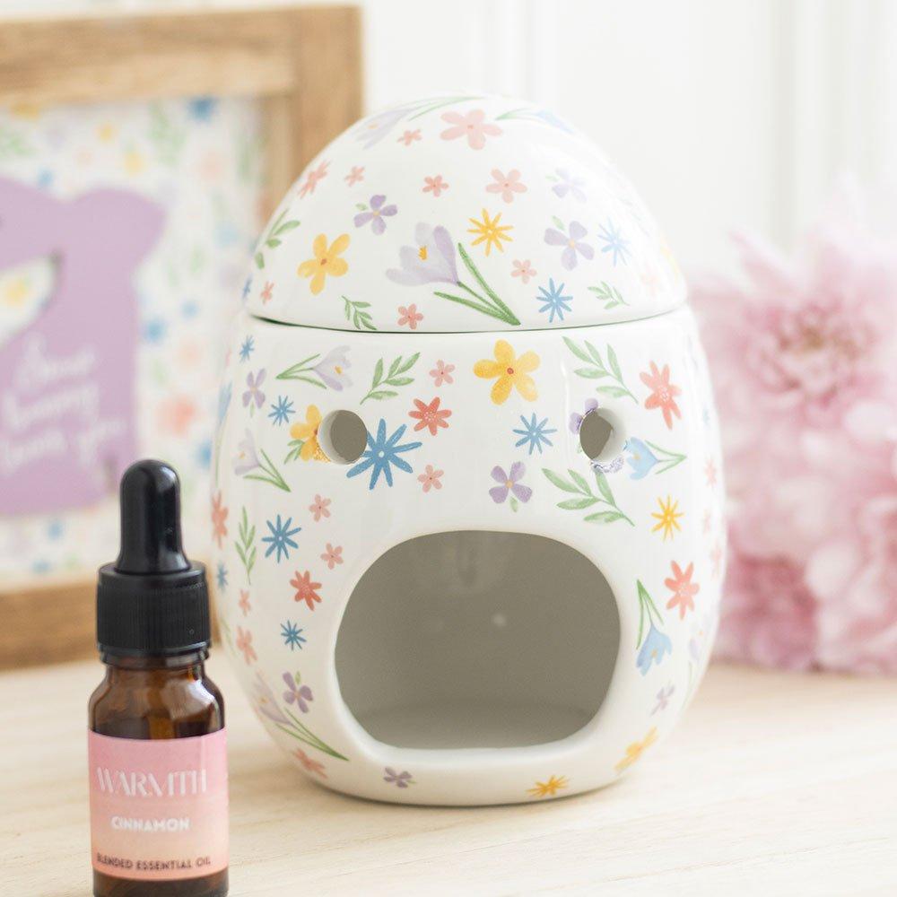 Multi - Something Different - Spring Floral Print Egg Oil Burner and Wax Warmer - 1