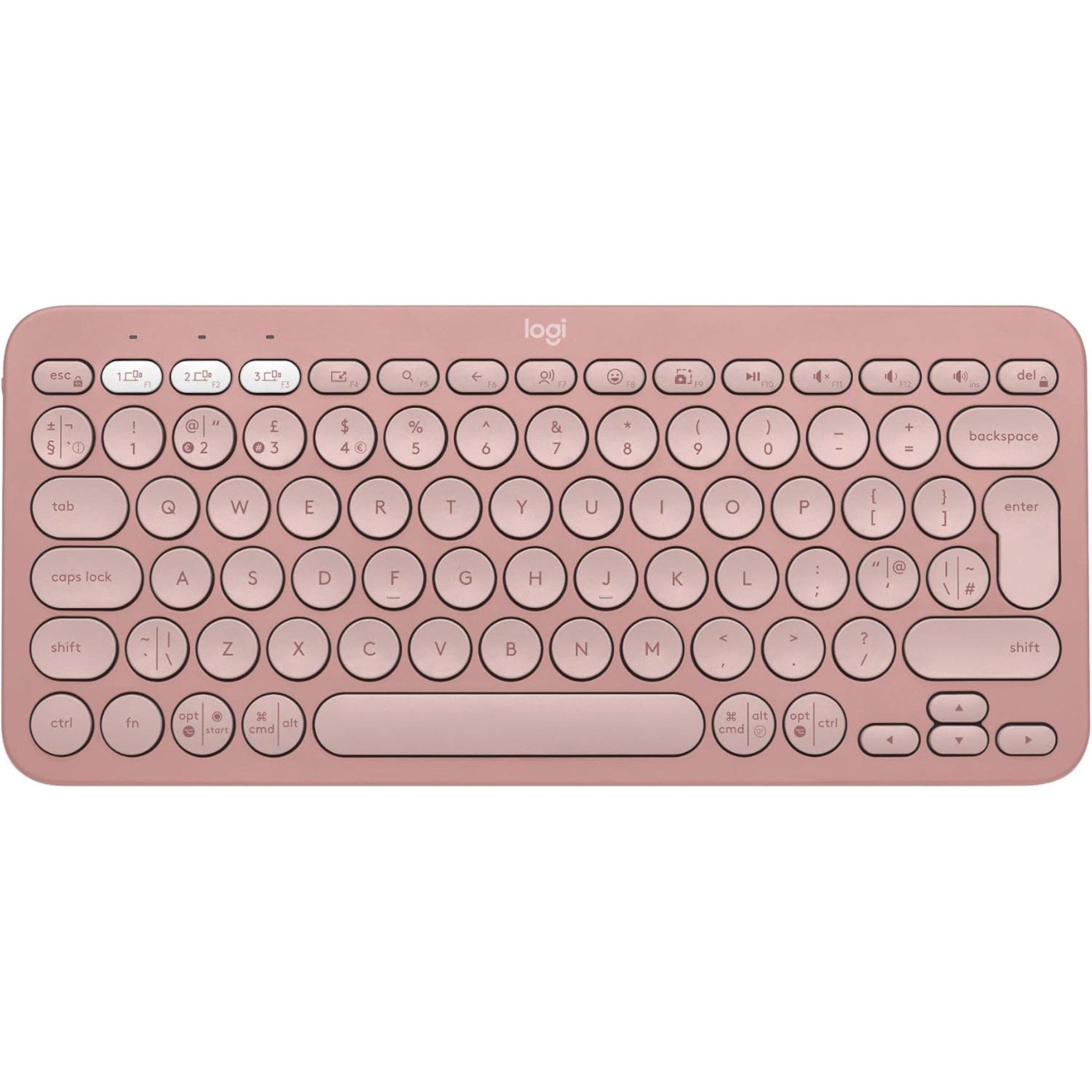 Pink - Logitech - Pebble Keys 2 K380s Bluetooth Keyboard - 1