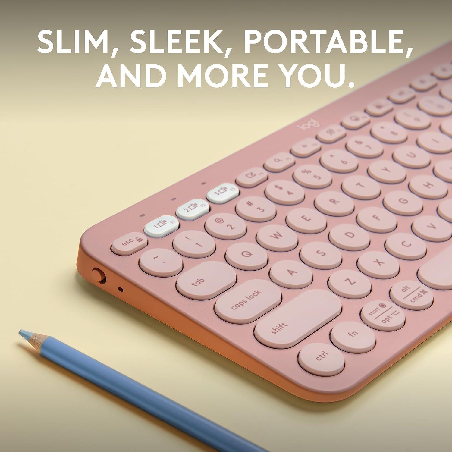 Pink - Logitech - Pebble Keys 2 K380s Bluetooth Keyboard - 2