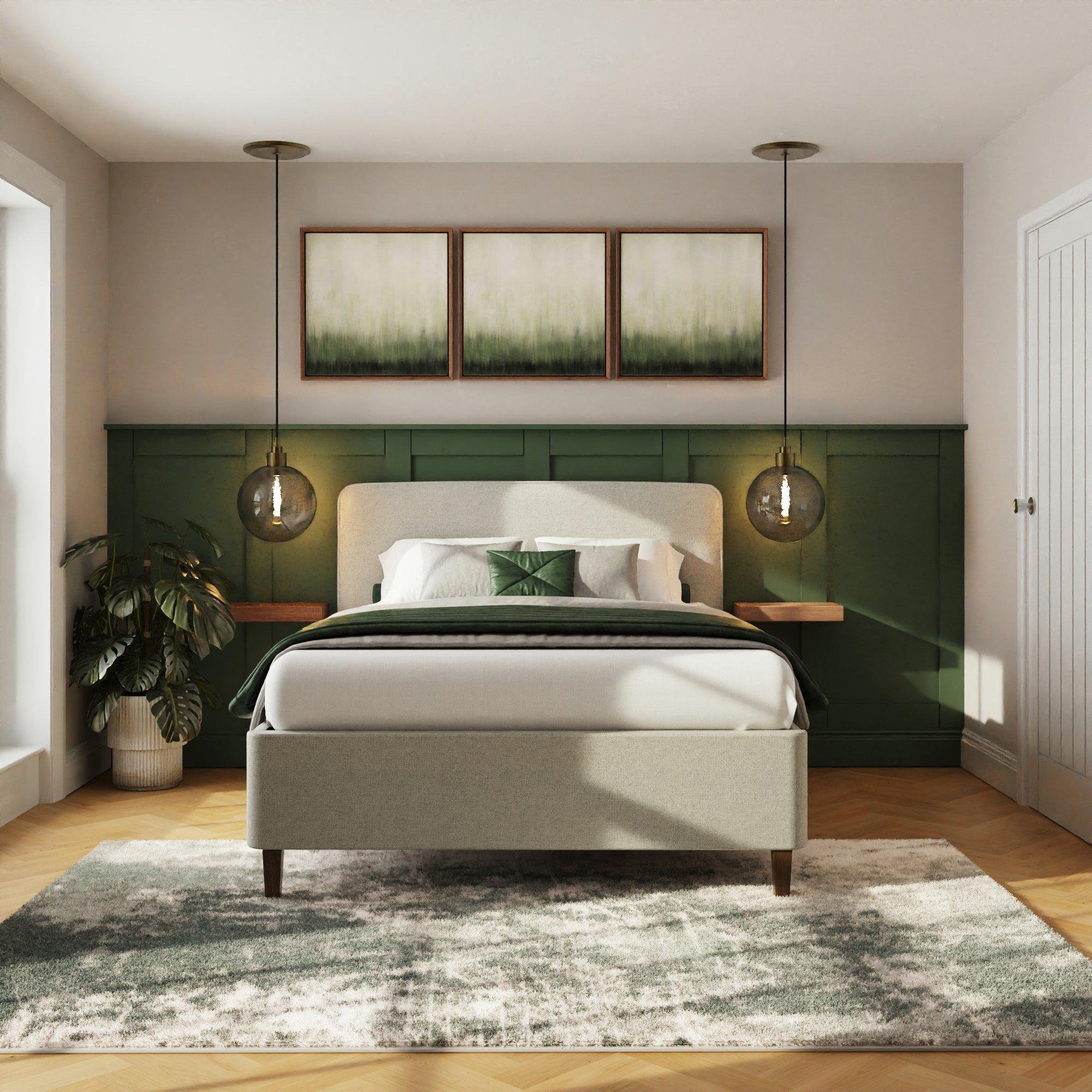 Grey - GFW - Addison 135Cm Ottoman Bed Frame Beige