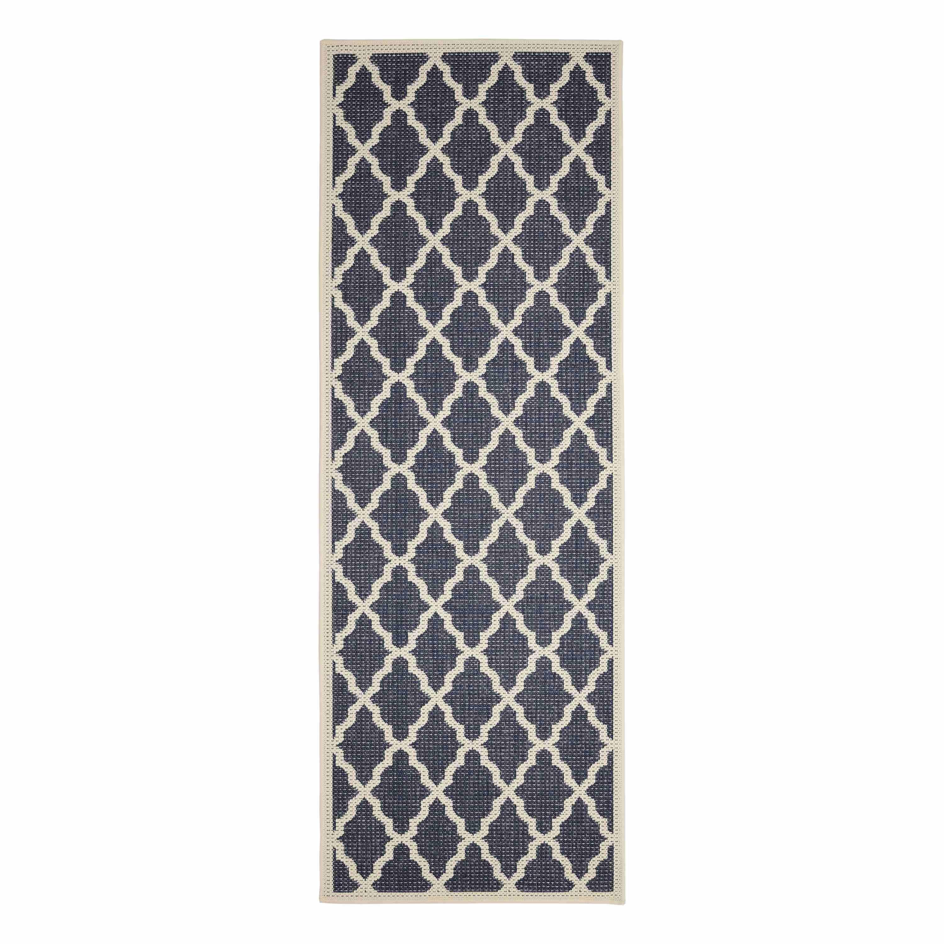 Navy - Homemaker - Trellis Gel Flatweave Rug Navy - 6