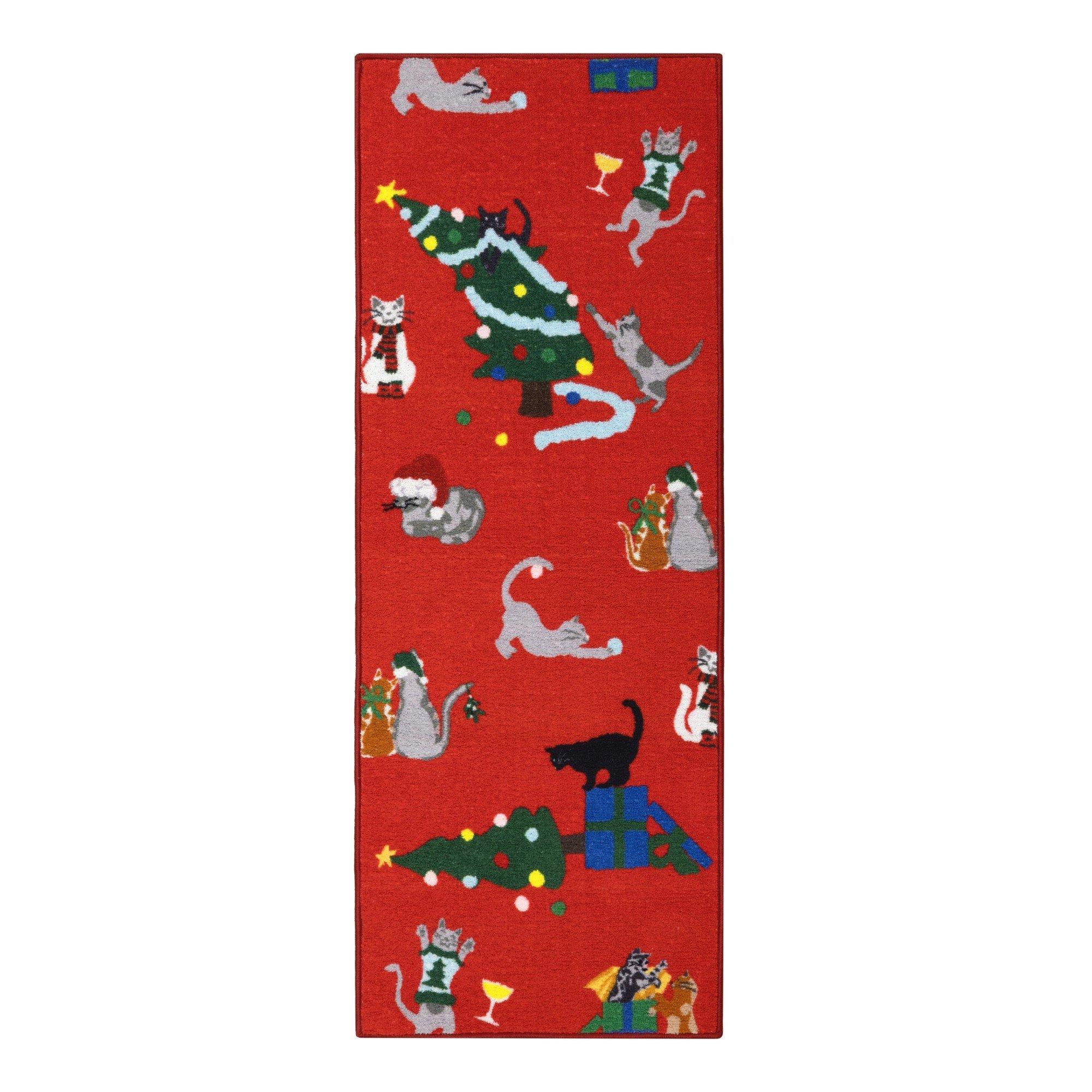 Red - Homemaker - Festive Cats Runner Red - 2