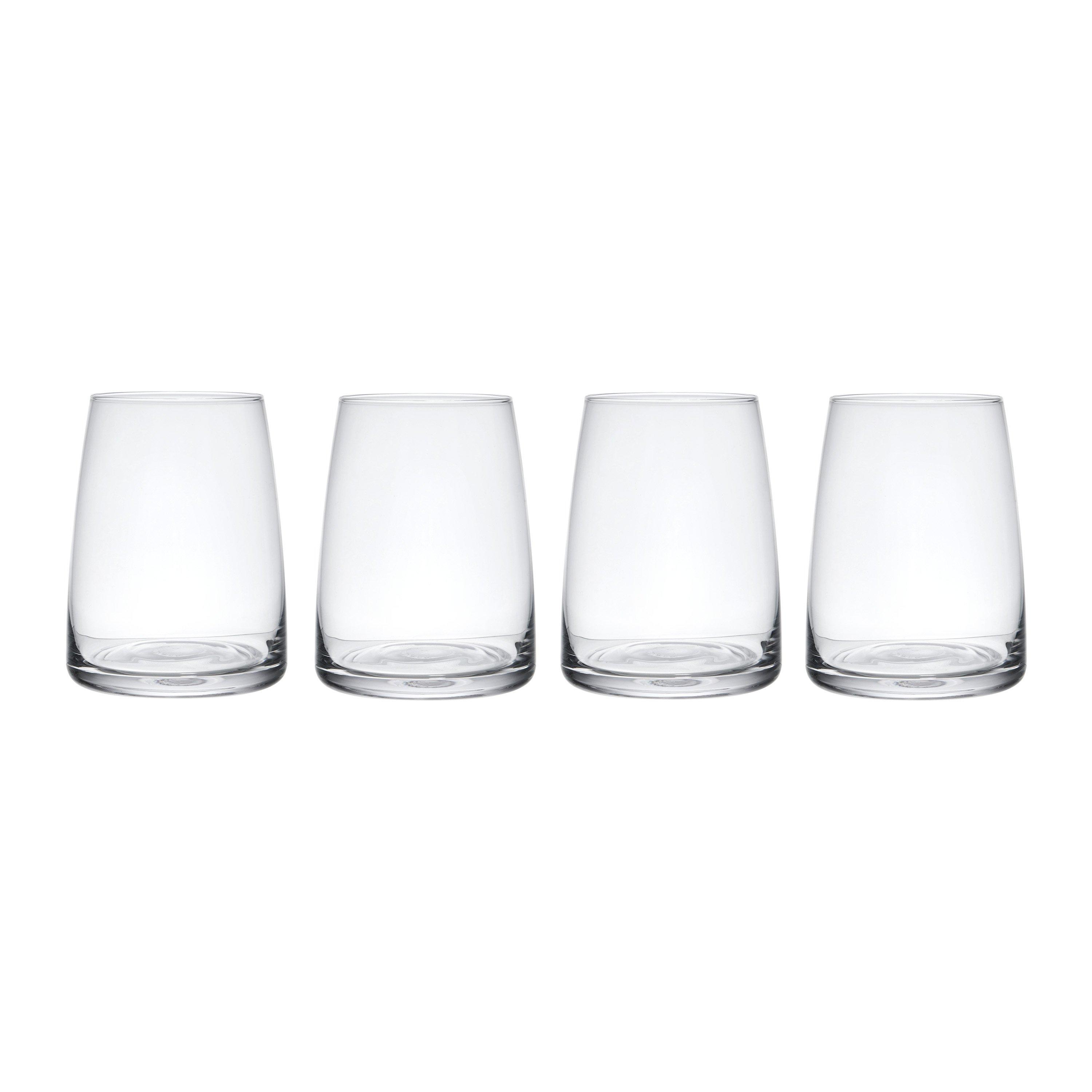 Clear - Mikasa - Mikasa Palermo Crystal Stemless Wine Glasses - 1