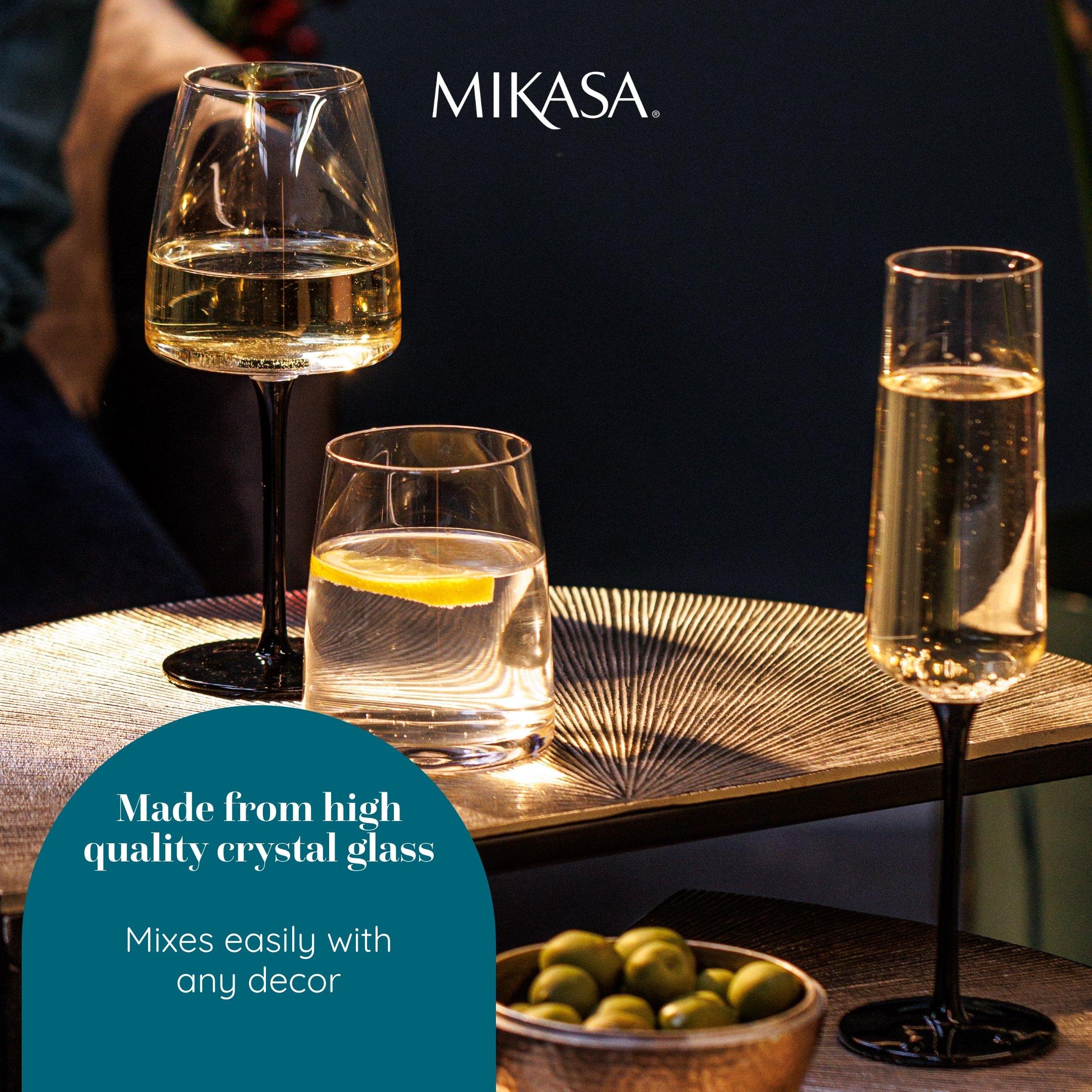 Clear - Mikasa - Mikasa Palermo Crystal Stemless Wine Glasses - 4