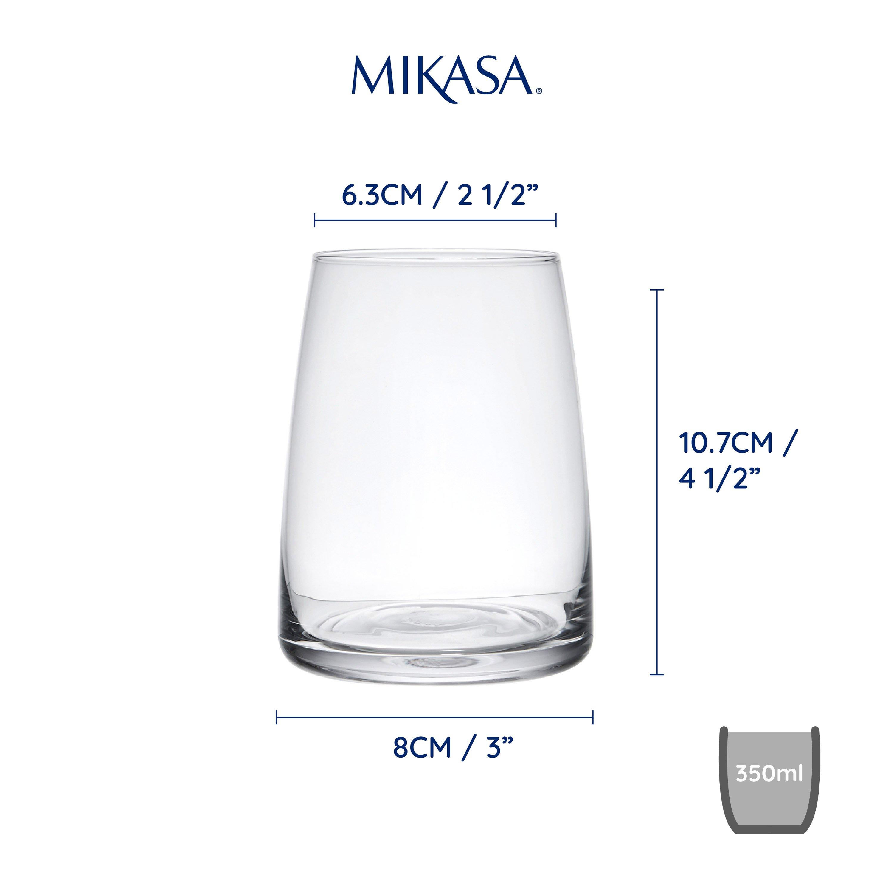 Clear - Mikasa - Mikasa Palermo Crystal Stemless Wine Glasses - 6