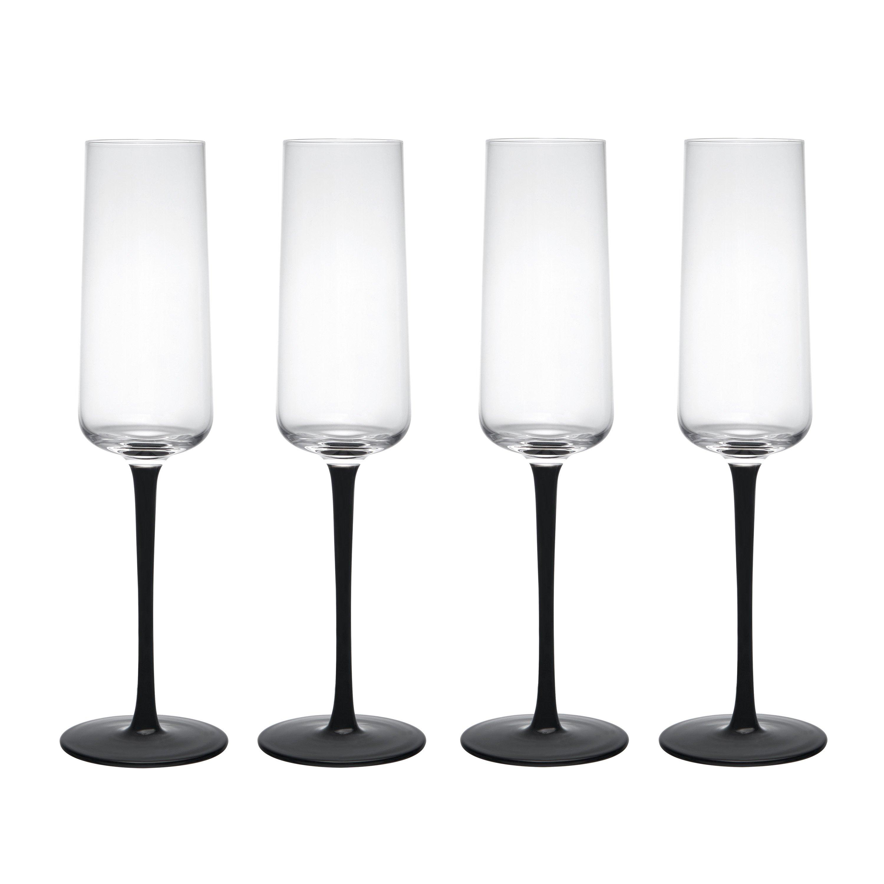 Mikasa  Palermo Crystal Champagne Flutes, Set Of 4 - Clear - 250ml