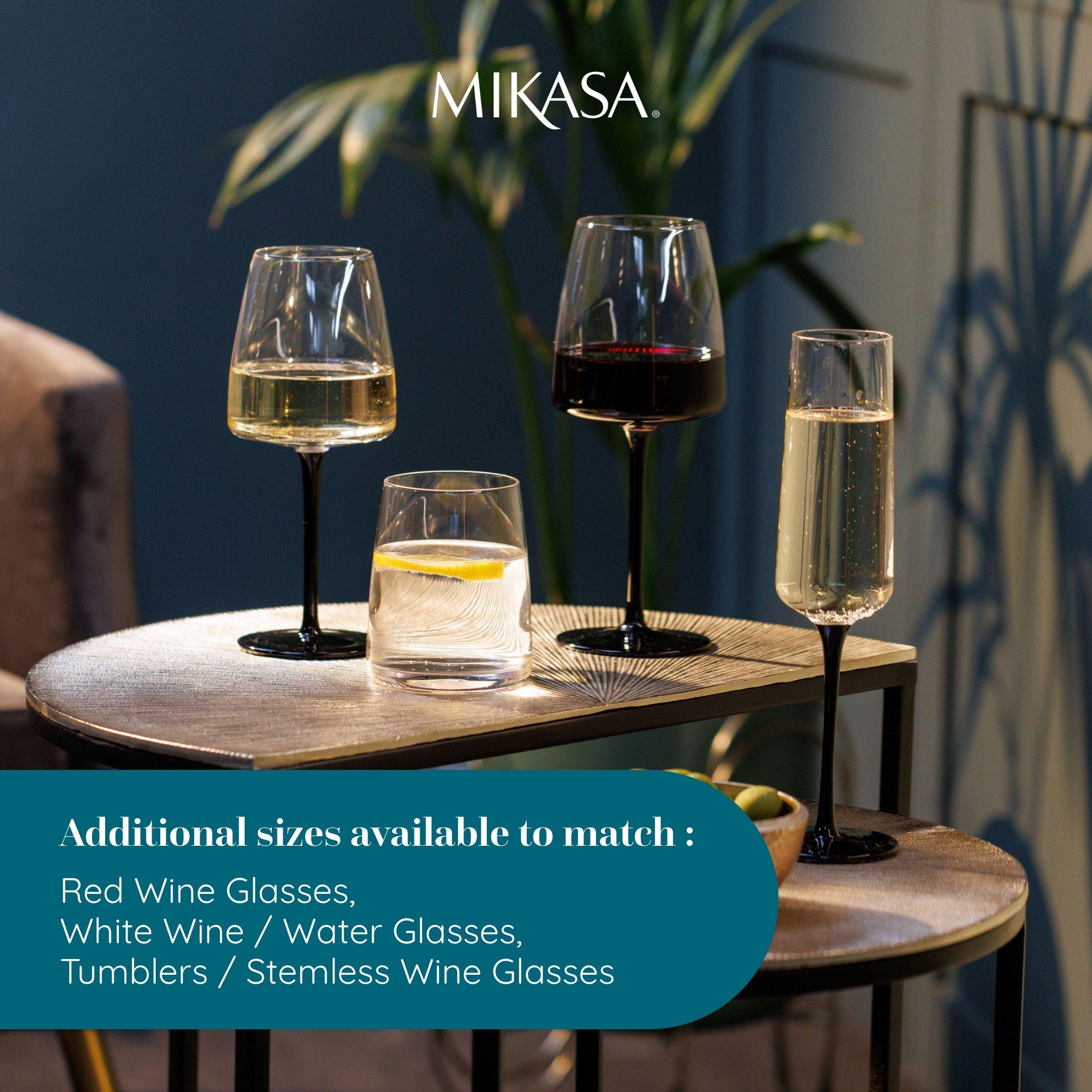 Clear - Mikasa - Mikasa Palermo Crystal Champagne Flutes, Set of 4 - 3