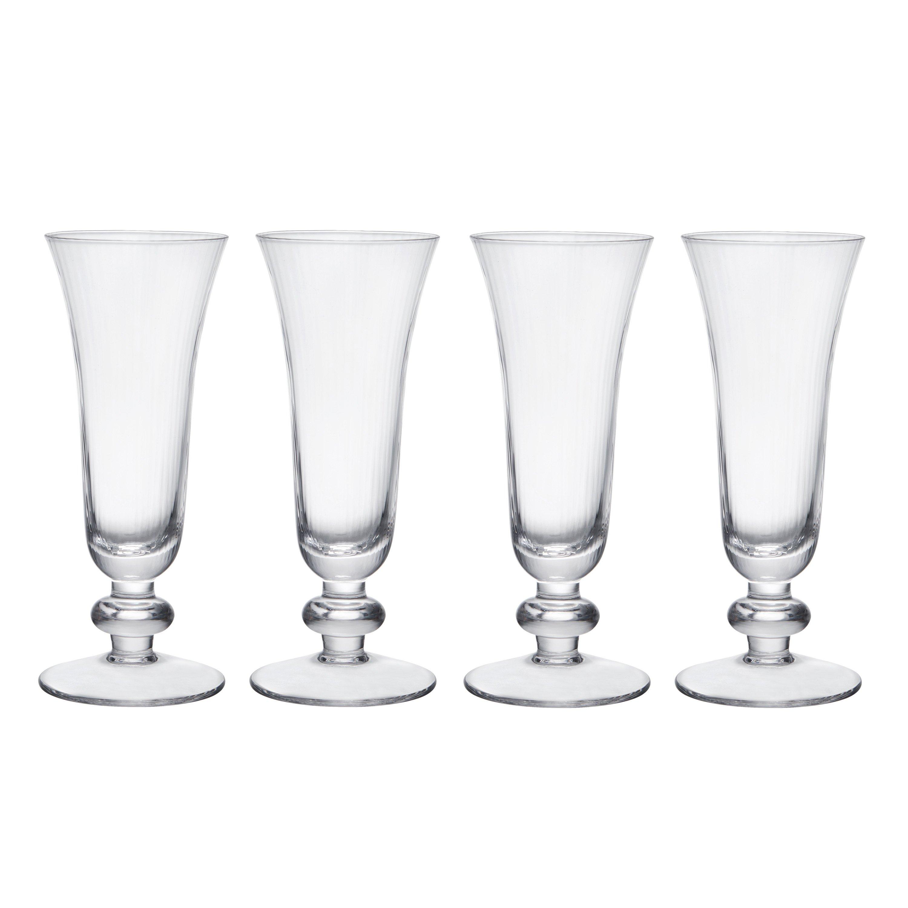 Mikasa  Salerno Crystal Champagne Flute Glasses - Clear - 170ml