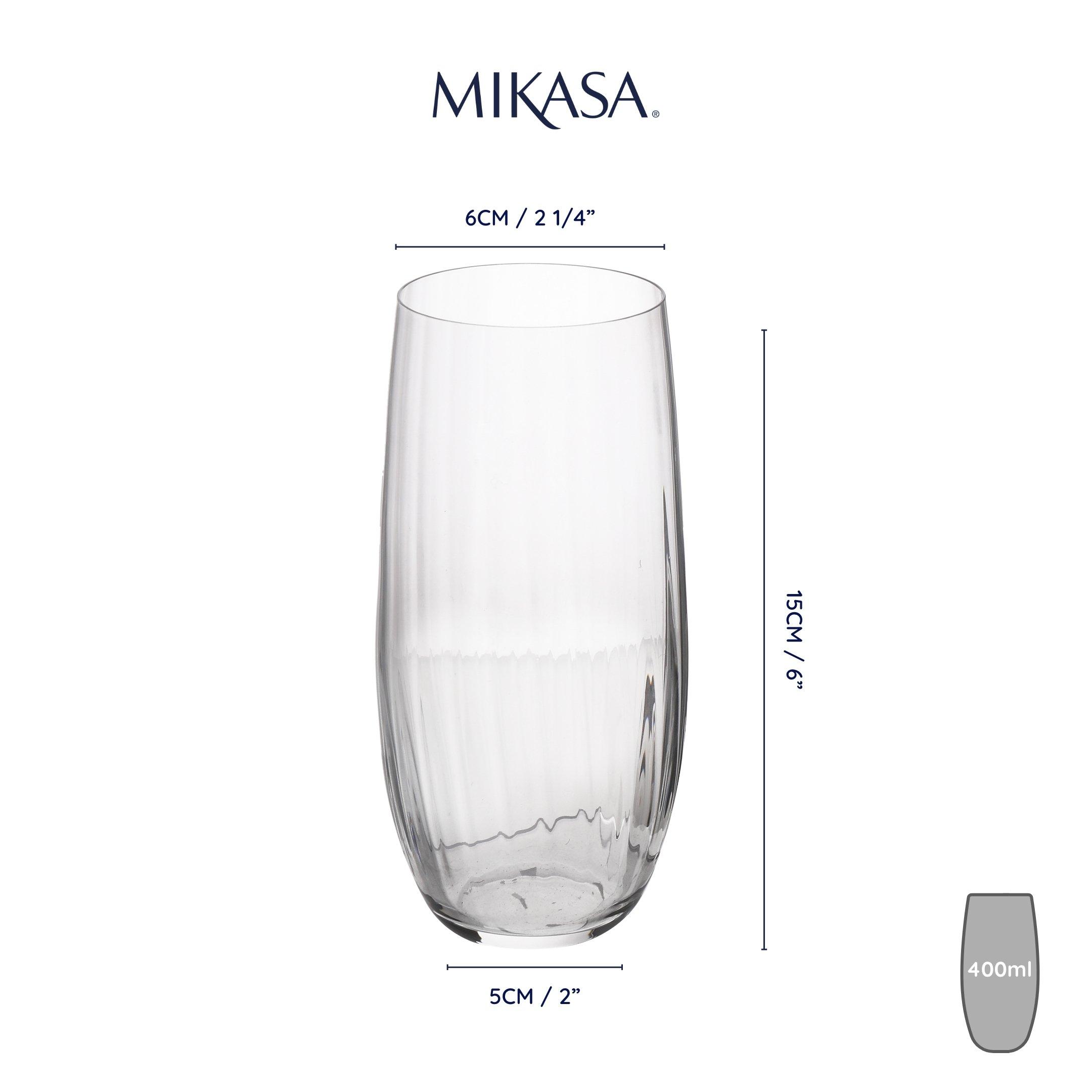Clear - Mikasa - Mikasa Treviso Crystal Highball Glasses, Set of 4 - 2