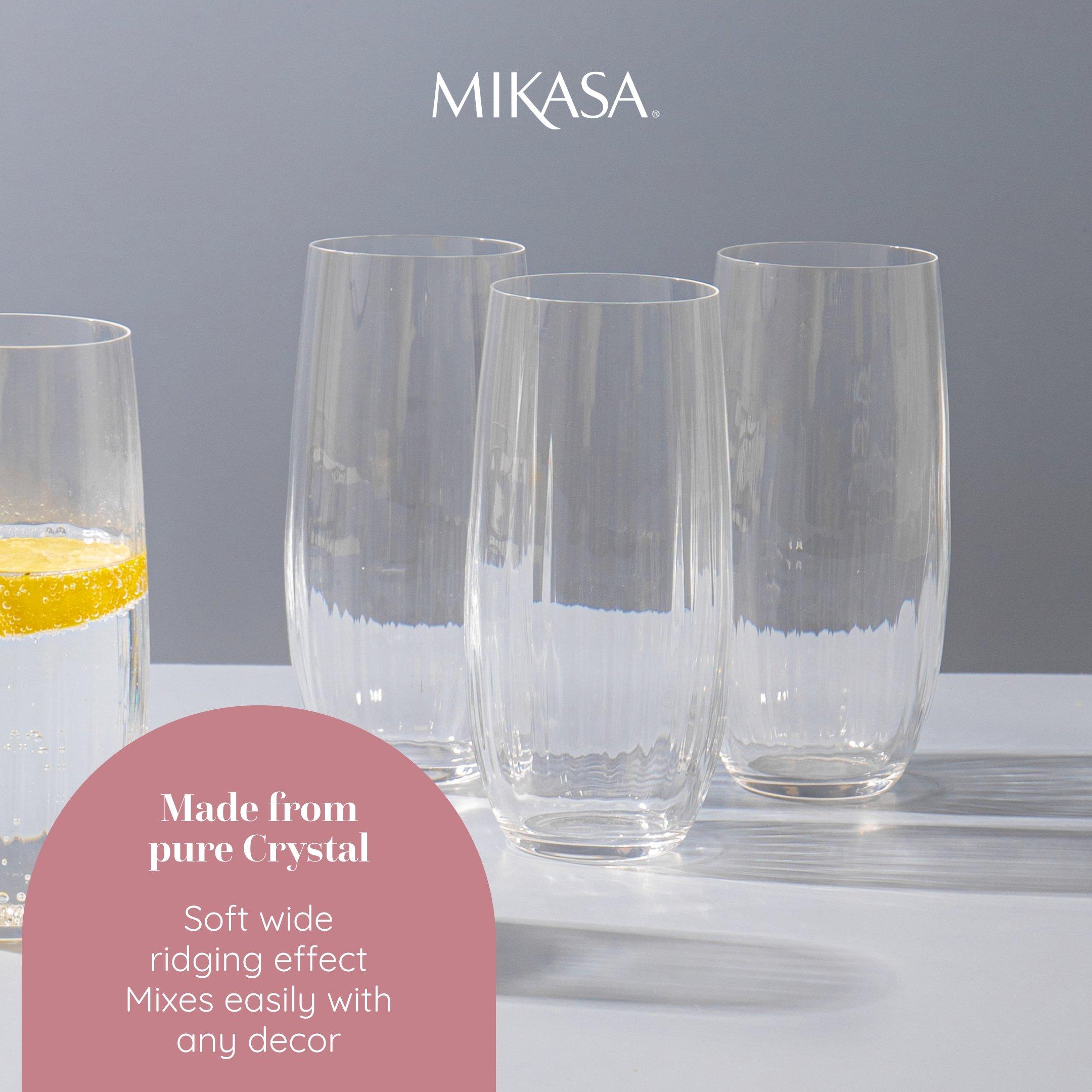 Clear - Mikasa - Mikasa Treviso Crystal Highball Glasses, Set of 4 - 4