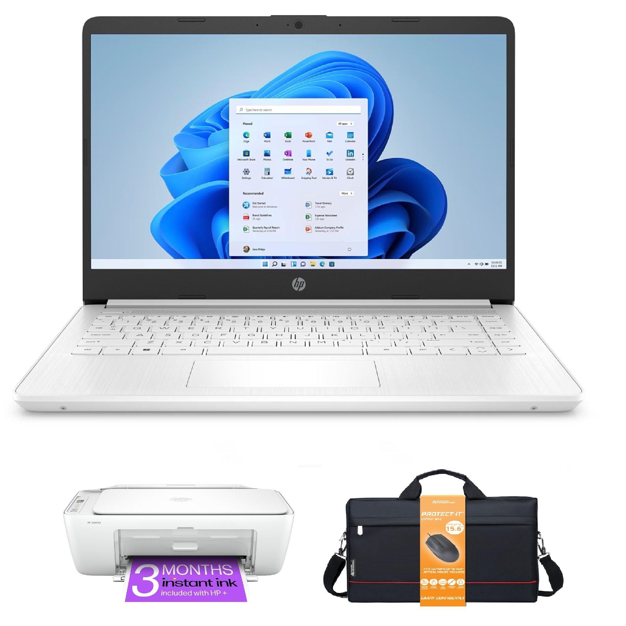 Hp  14 4Gb 128Gb Win 11 Office 365 - Bundle - White - Print Set