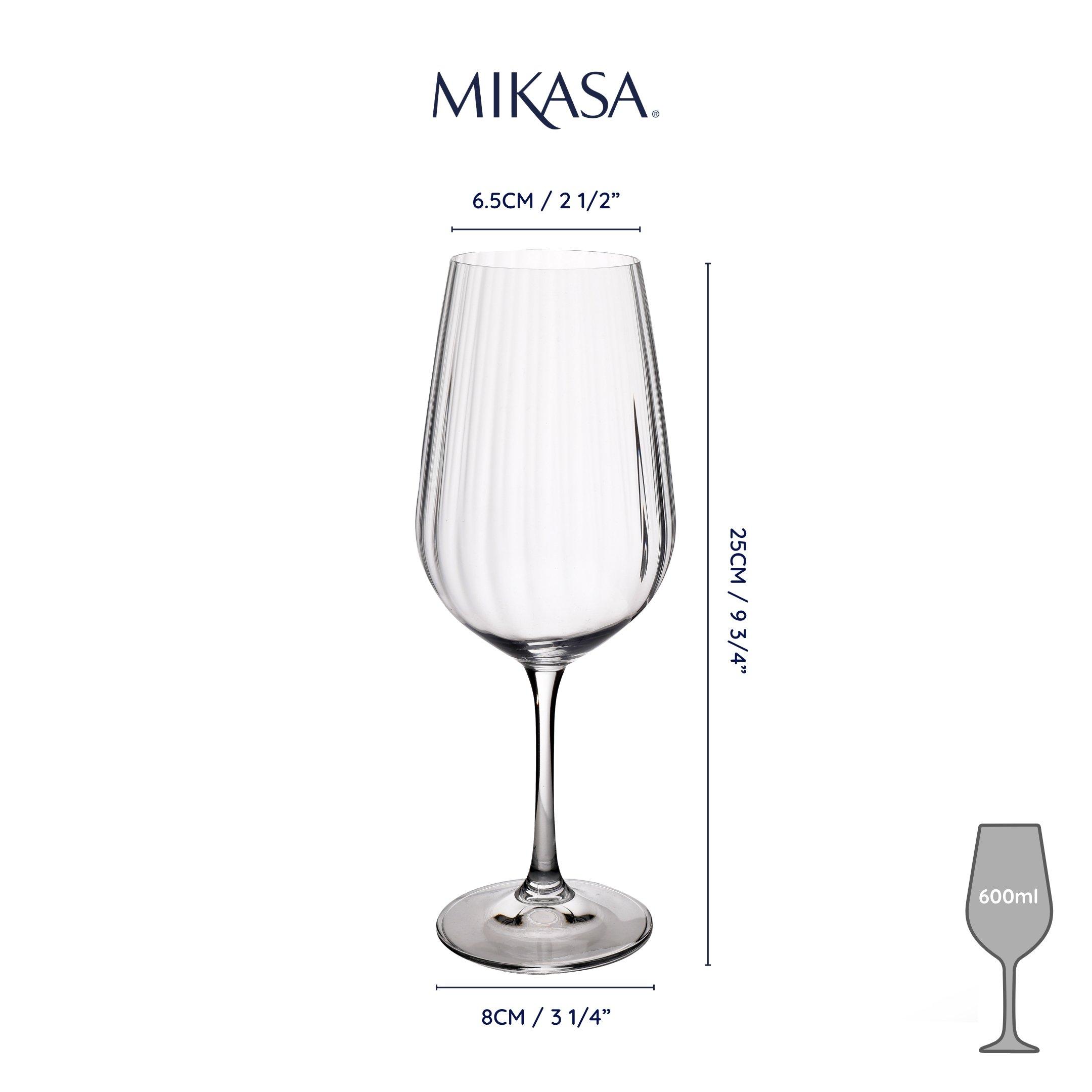 Clear - Mikasa - Mikasa Treviso Crystal Red Wine Glasses, Set of 4 - 2
