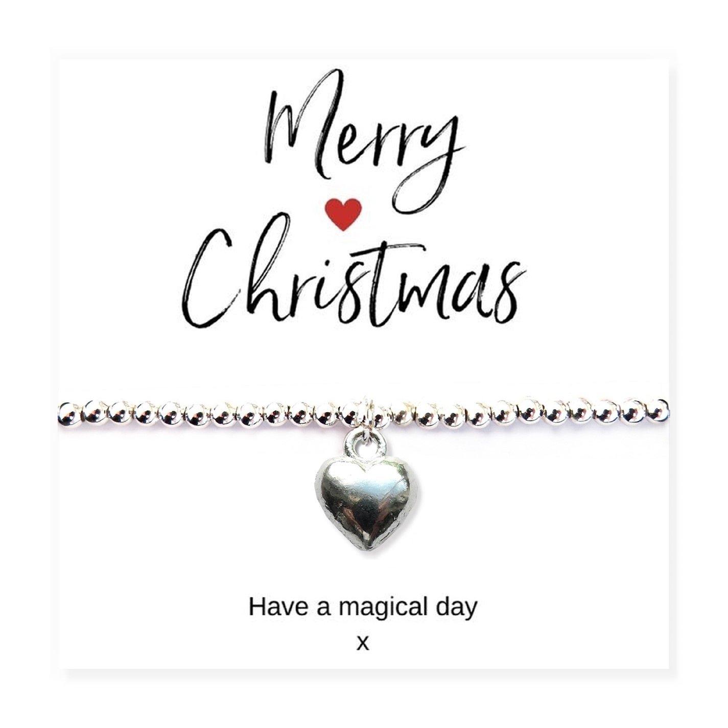 Silver - Aye Do Gifts - Merry Xmas Mini Gift Hamper Silver Heart Bracelet - 2