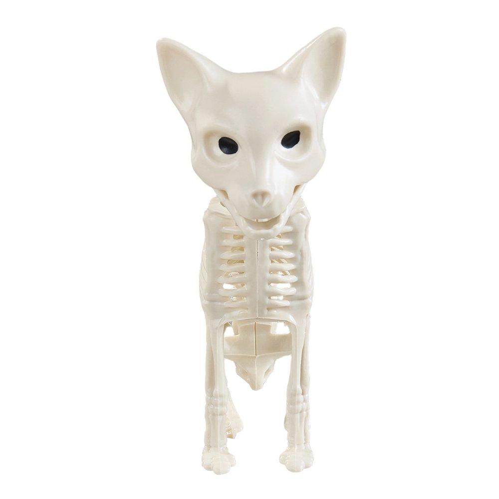 Beige - LIFE IDEAS - Spooky Cat Skeleton Figurine Bone Statue - 3