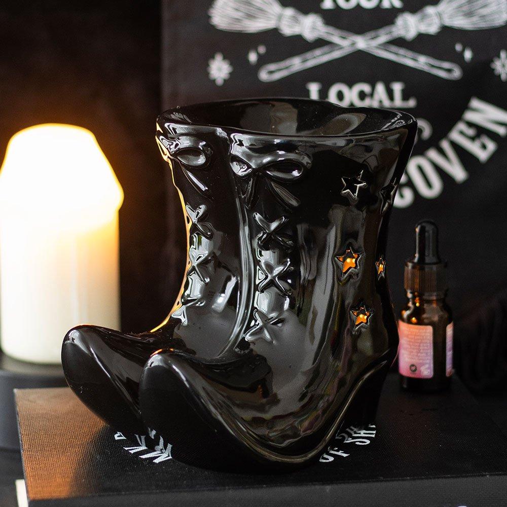 Something Different  Witch Boots Oil Burner Black