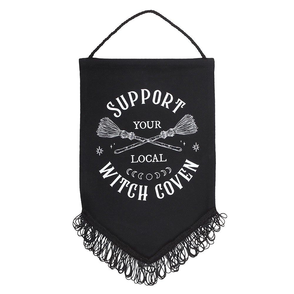 Black - Something Different - Support Your Local Witch Coven Hanging Banner - 2