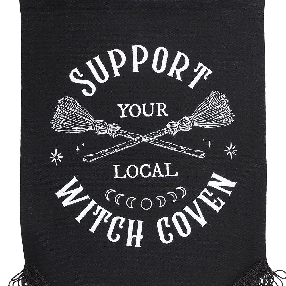 Black - Something Different - Support Your Local Witch Coven Hanging Banner - 3