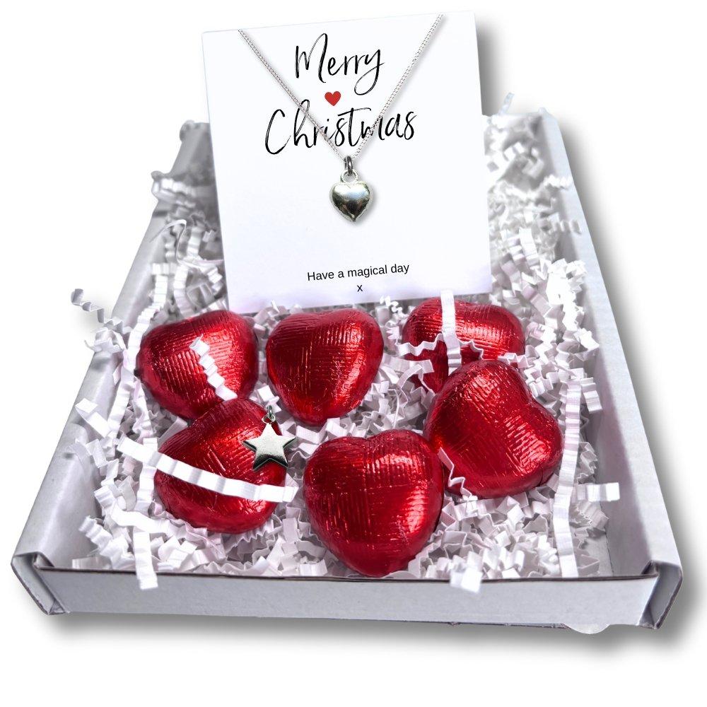 Silver - Aye Do Gifts - Merry Xmas Mini Gift Hamper Silver Heart Necklace - 1