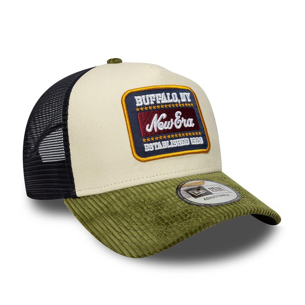 NE Cream/Green - New Era - Patch Adjustable Trucker Cap - 3