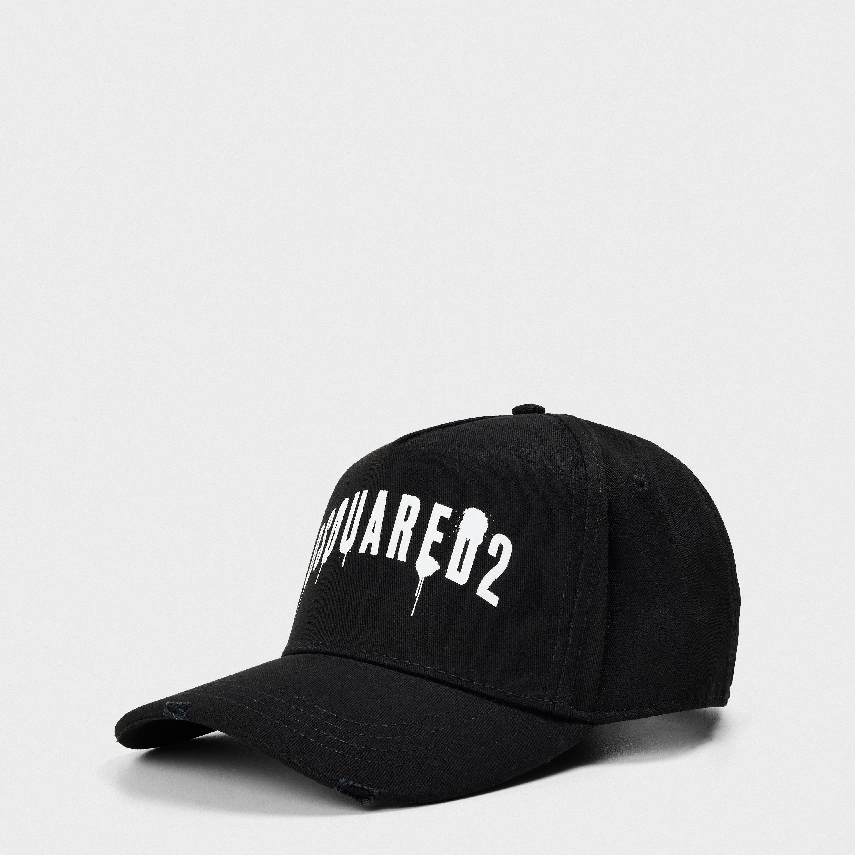 Black White - DSquared2 - Spray Paint Baseball Cap - 1