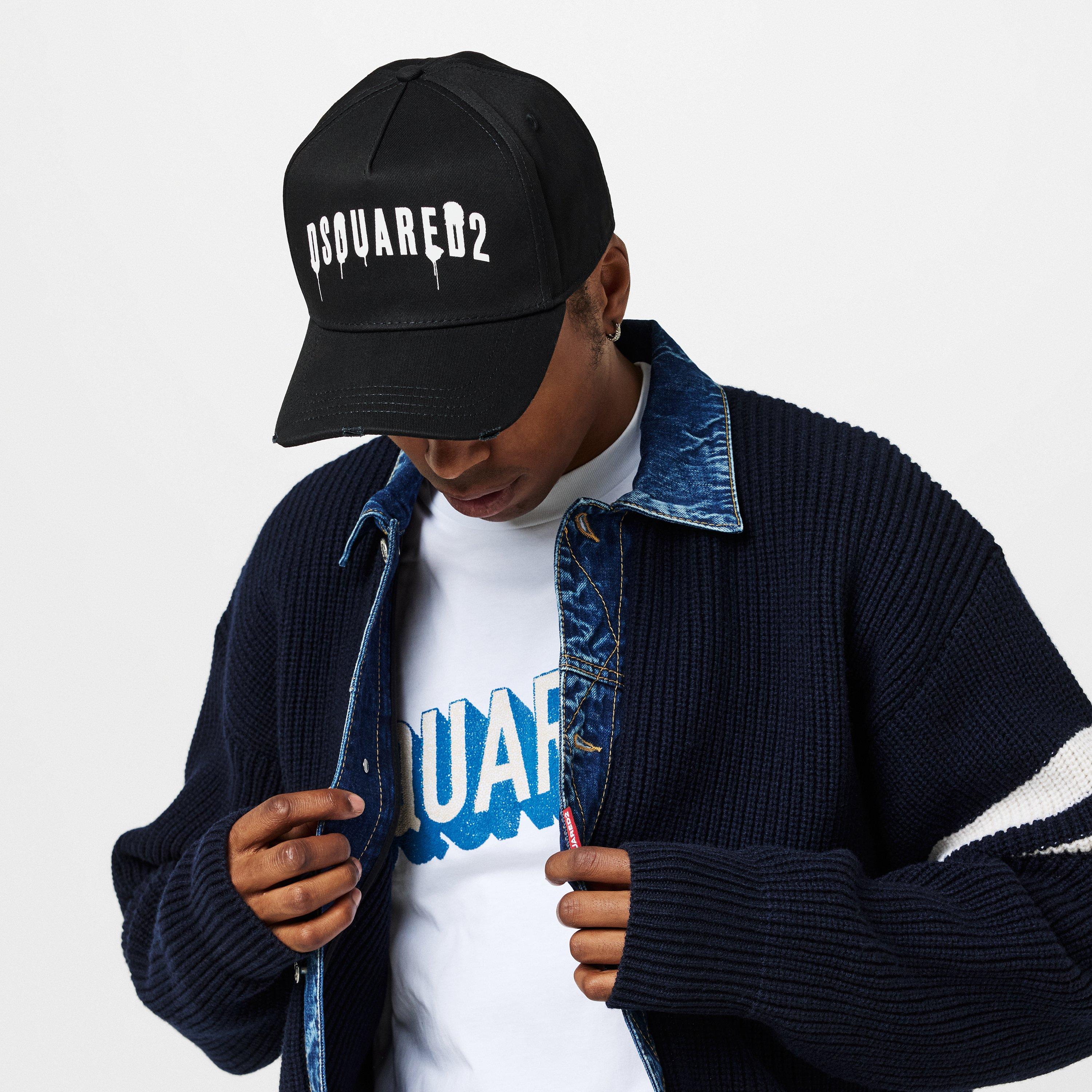 Black White - DSquared2 - Spray Paint Baseball Cap - 3