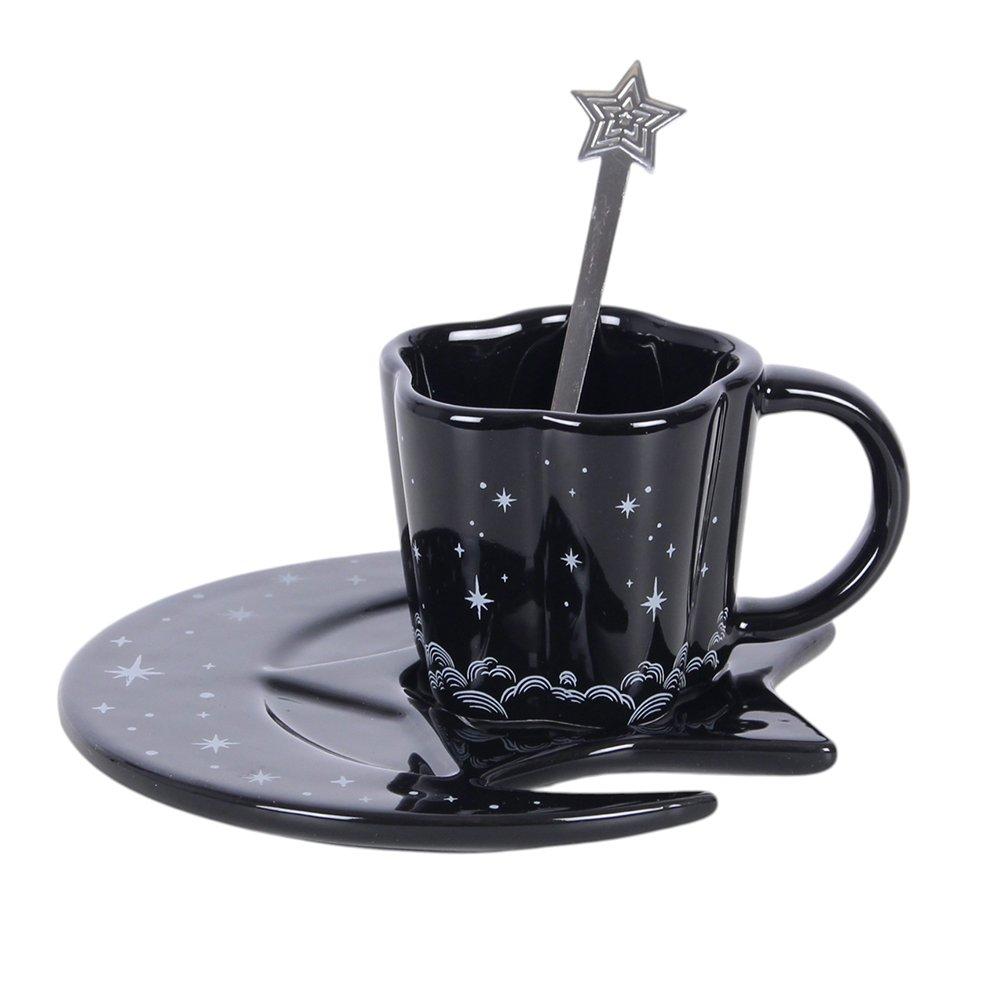 White - Something Different - Spellbound Sky Espresso Cup Saucer and Spoon Set - 2