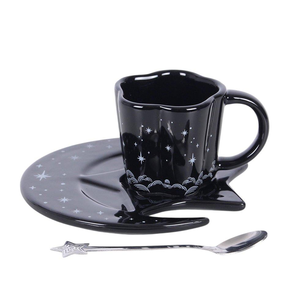 White - Something Different - Spellbound Sky Espresso Cup Saucer and Spoon Set - 3