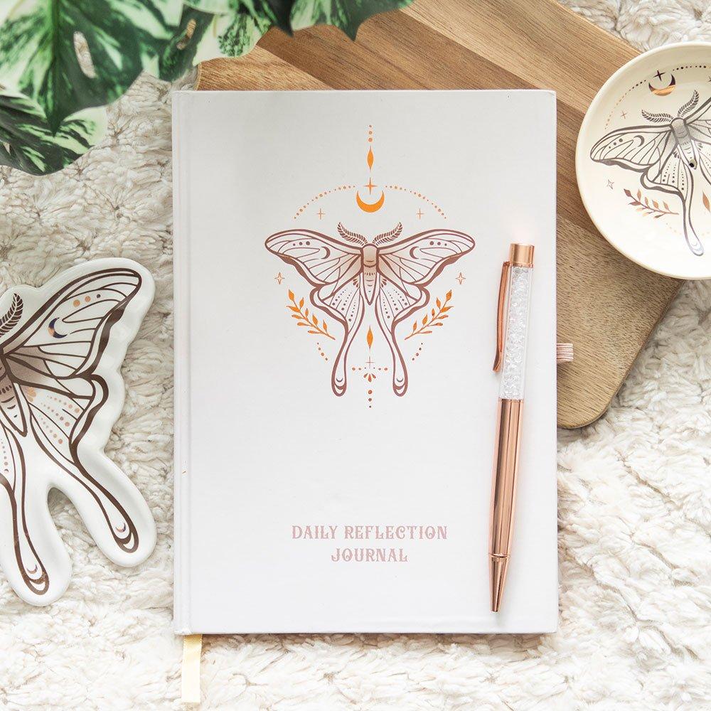 Something Different  Luna Moth Daily Reflection Journal And Clear Quart - Cream