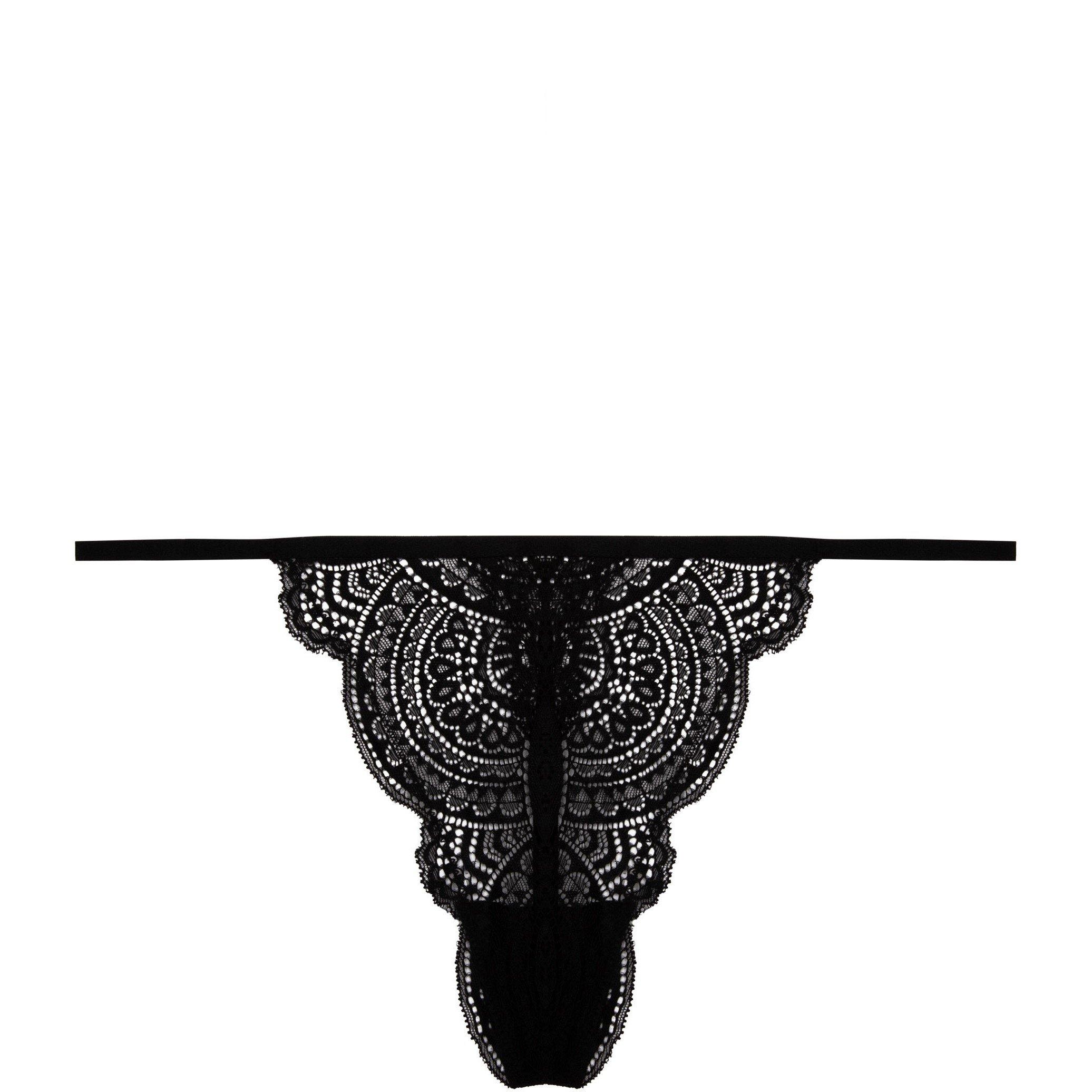 Black - Wolf and Whistle - Shay Black Lace G-String - 3