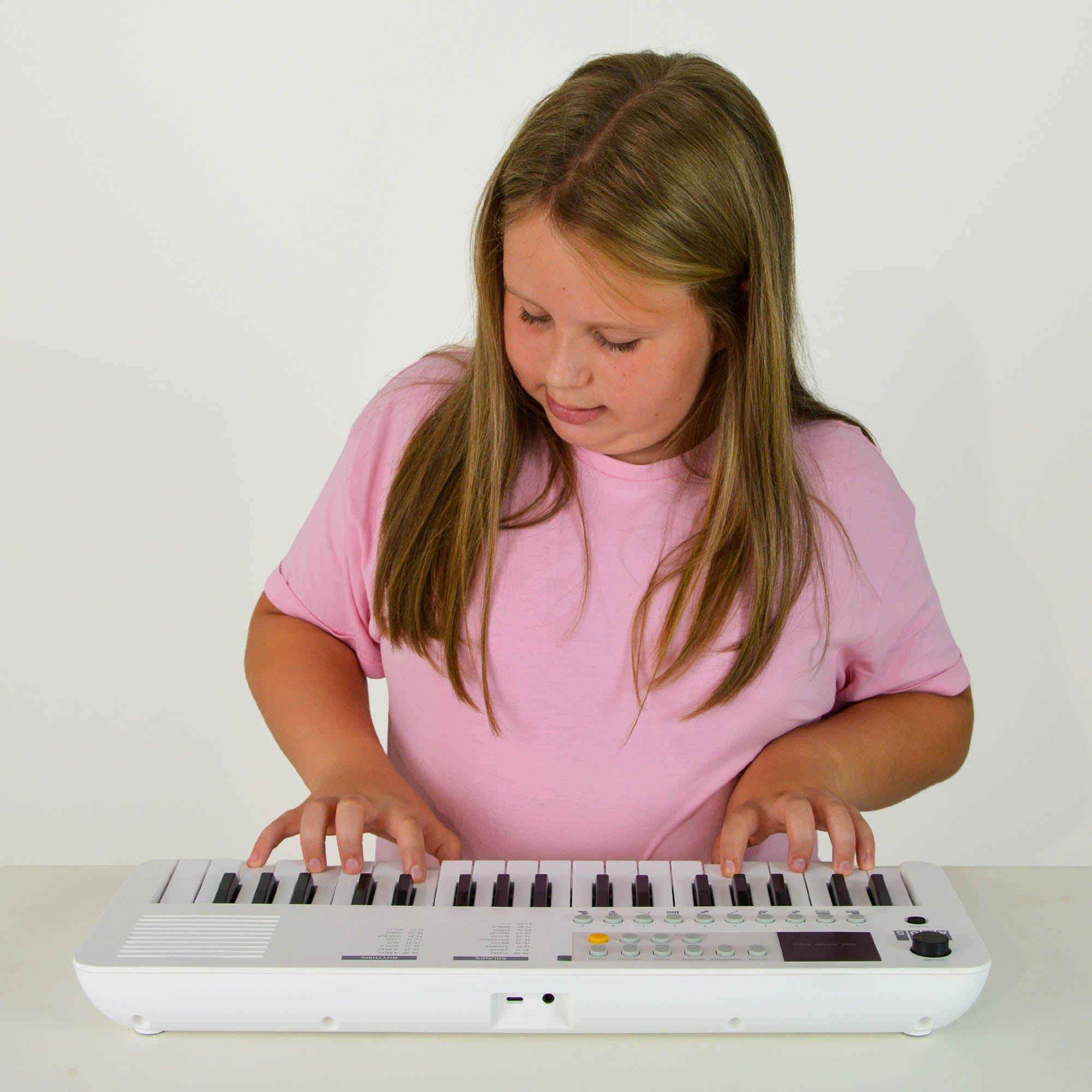 White - Axus - Mini Keyboard 37 Key Keyboard - 5