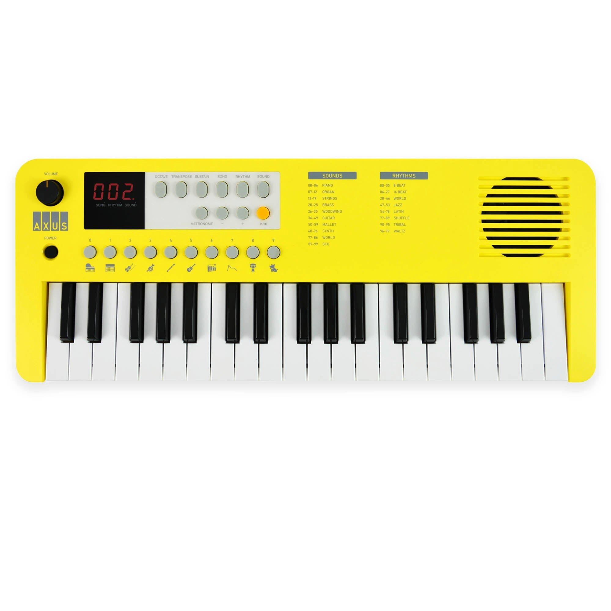 Yellow - Axus - Mini Keyboard 37 Key Keyboard - 1