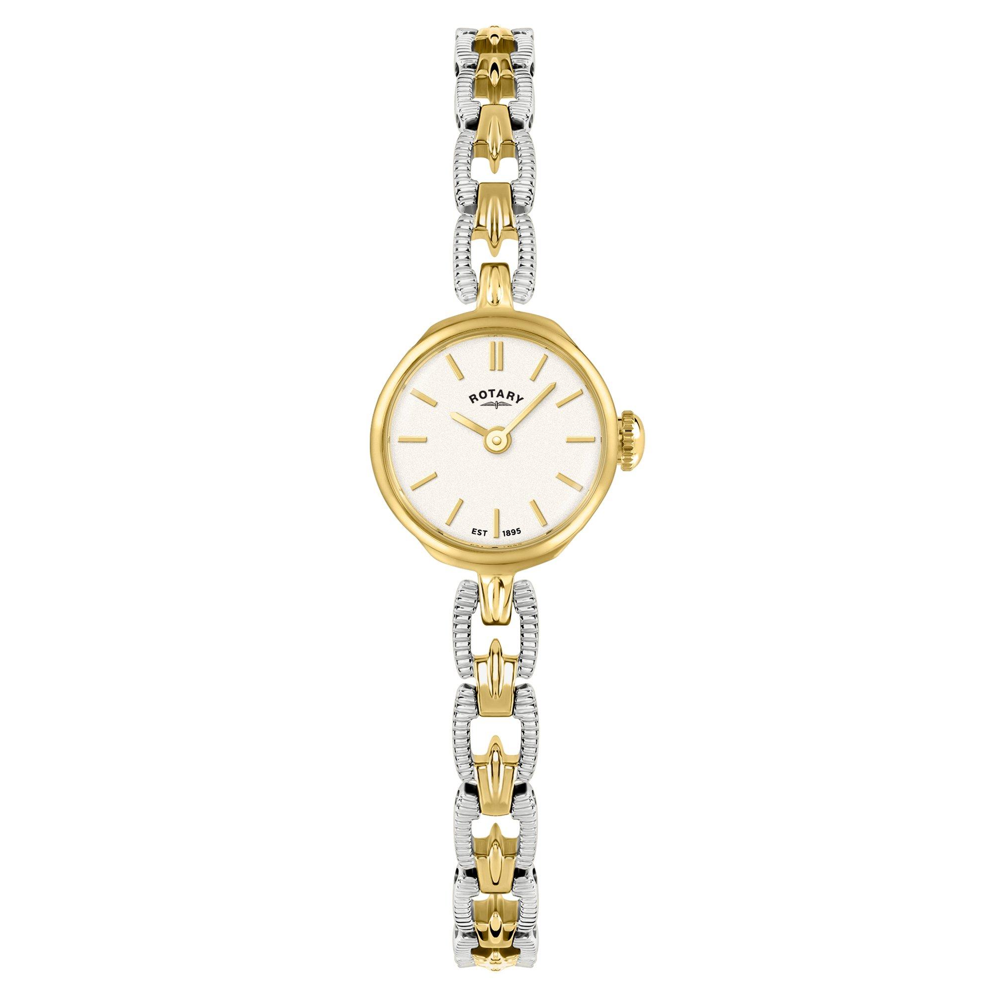 Rotary Women's 1985 Two Tone Plated Bracelet Watch - Silver & Gold