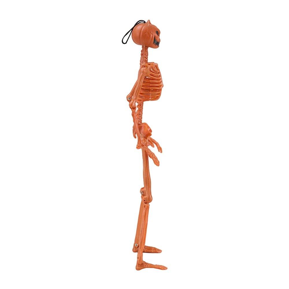 Orange - LIFE IDEAS - 38cm Posable Halloween Pumpkin Skeleton Decoration - 3