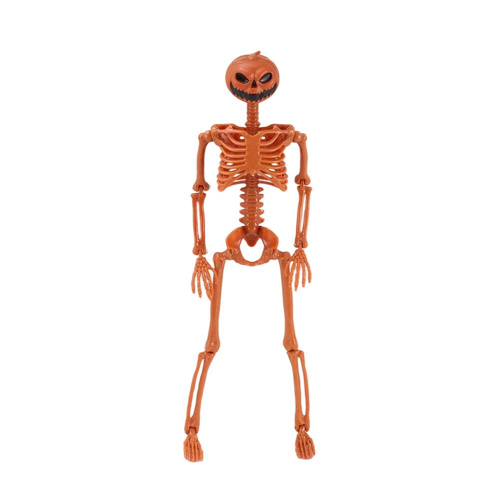 Orange - LIFE IDEAS - 38cm Posable Halloween Pumpkin Skeleton Decoration - 4
