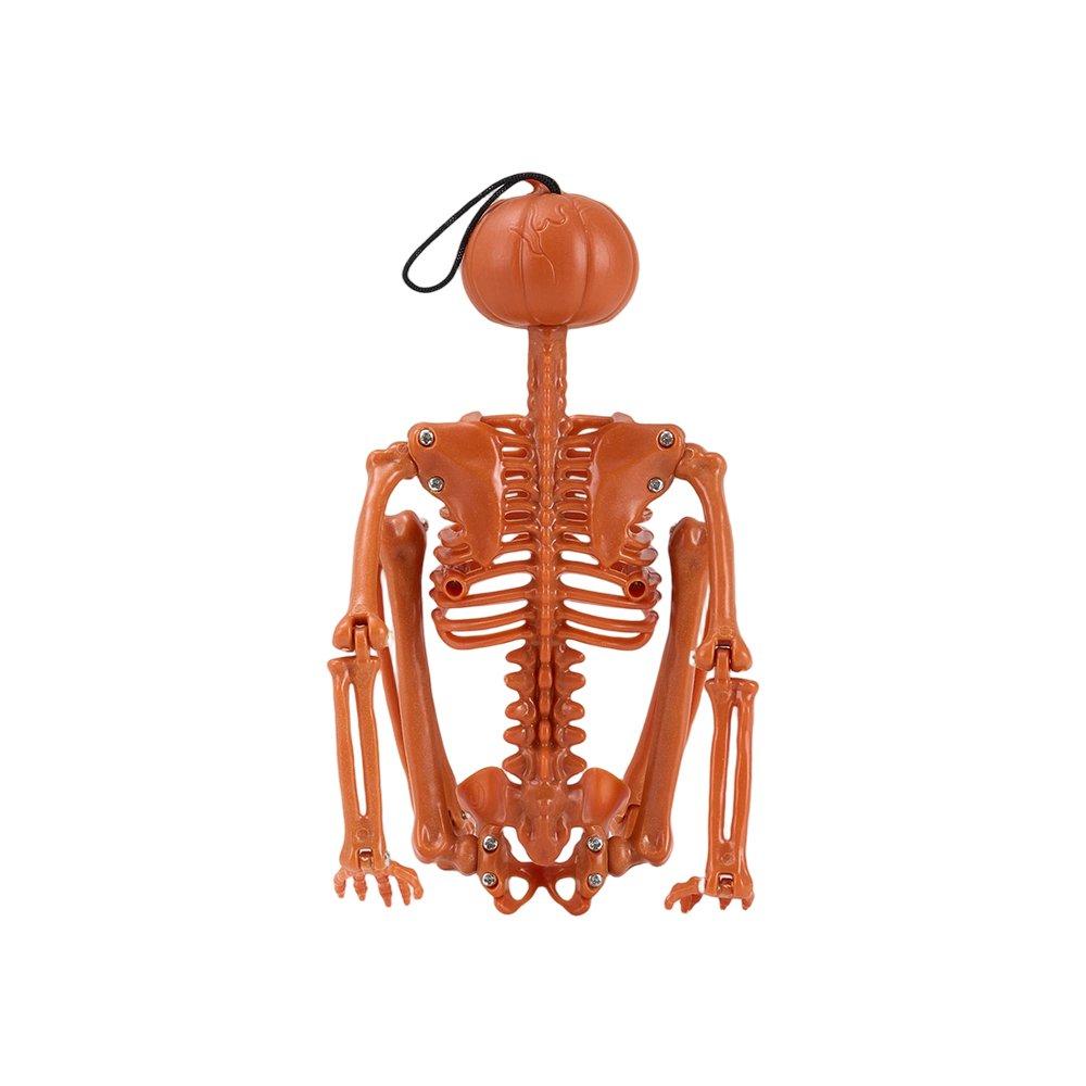 Orange - LIFE IDEAS - 38cm Posable Halloween Pumpkin Skeleton Decoration - 6