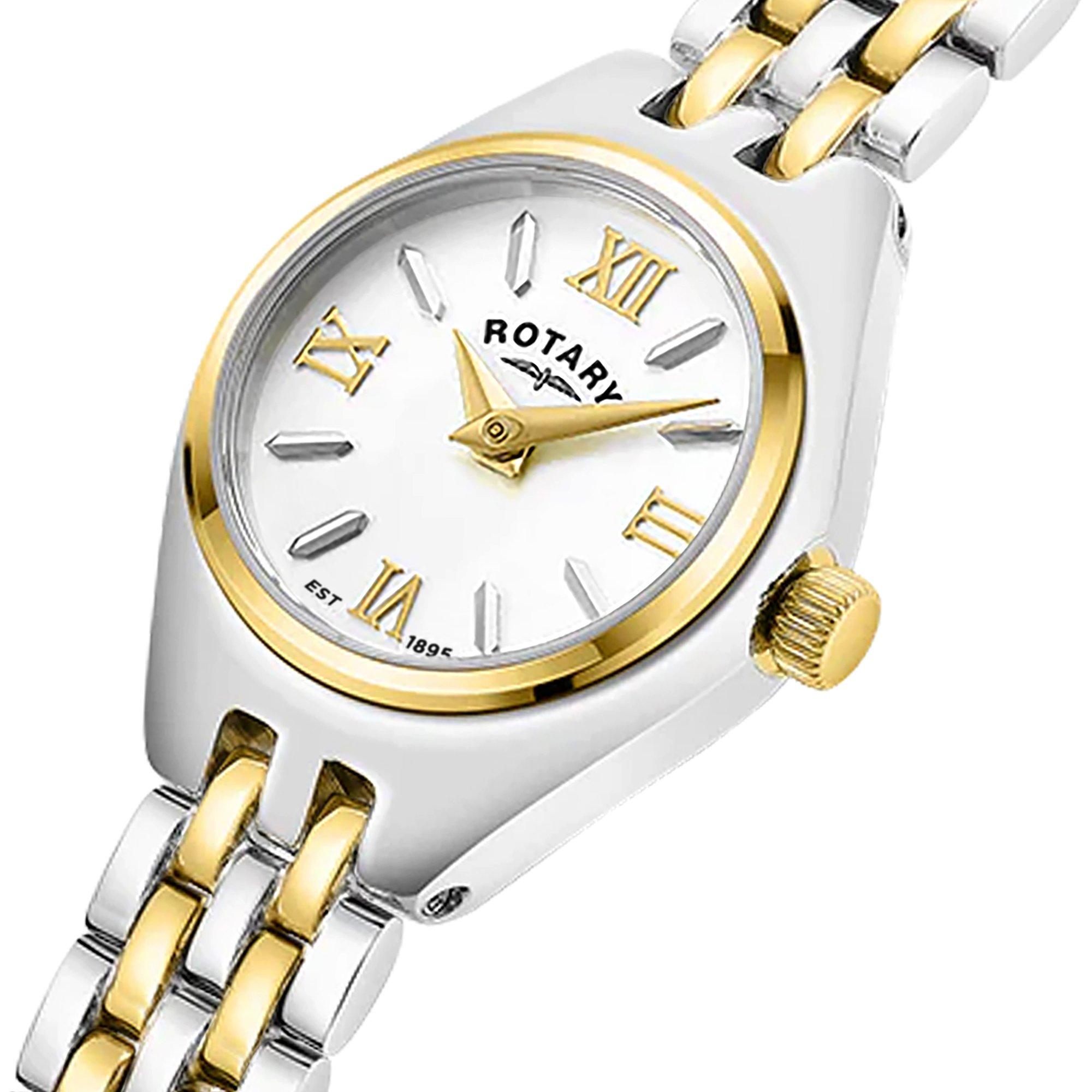 Silver & Gold - Rotary - Rotary Ladies Cocktail Two Tone SS Bracelet Watch - 2